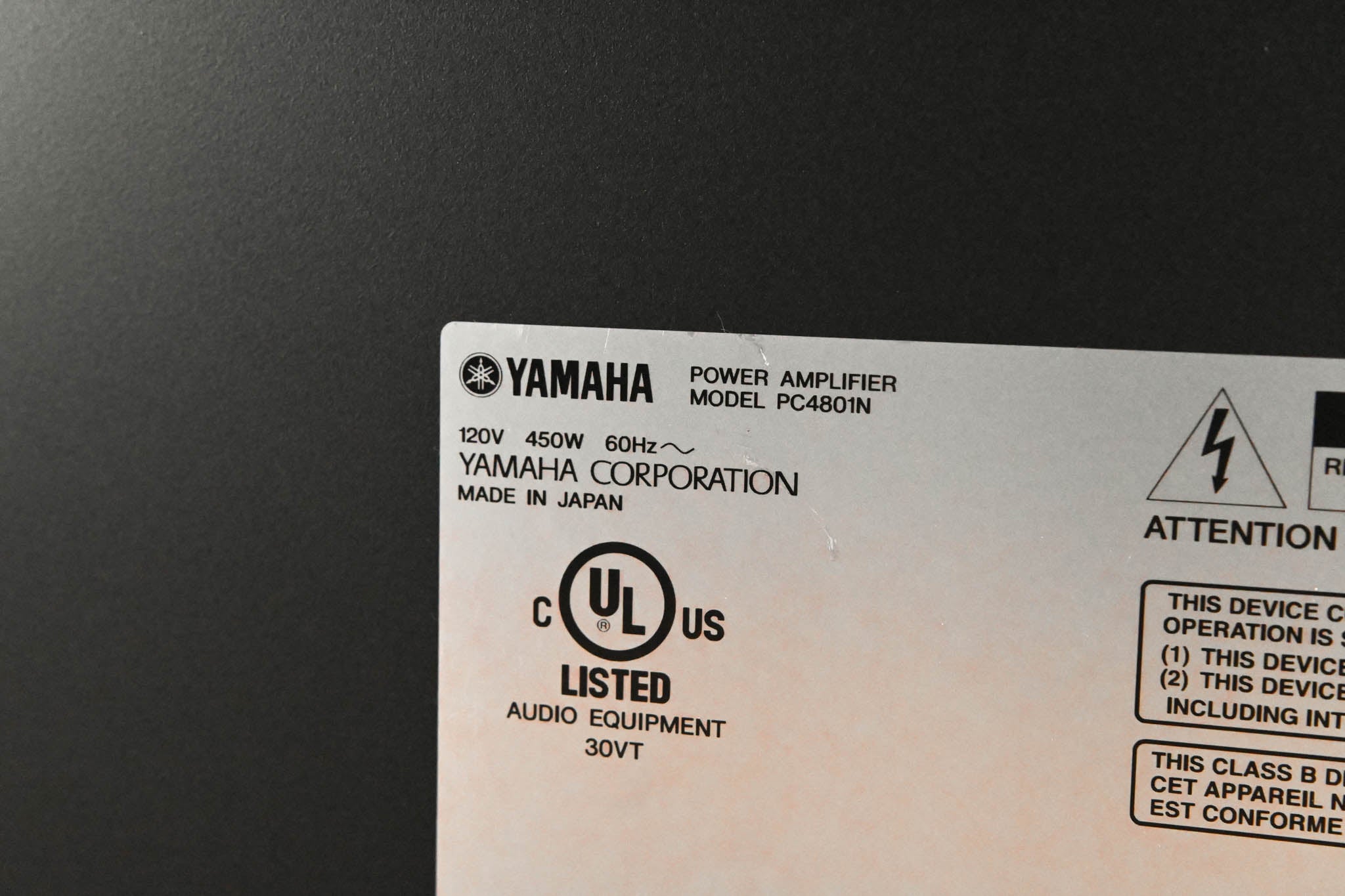 Yamaha PC4801N 2-Channel 475W Power Amplifier