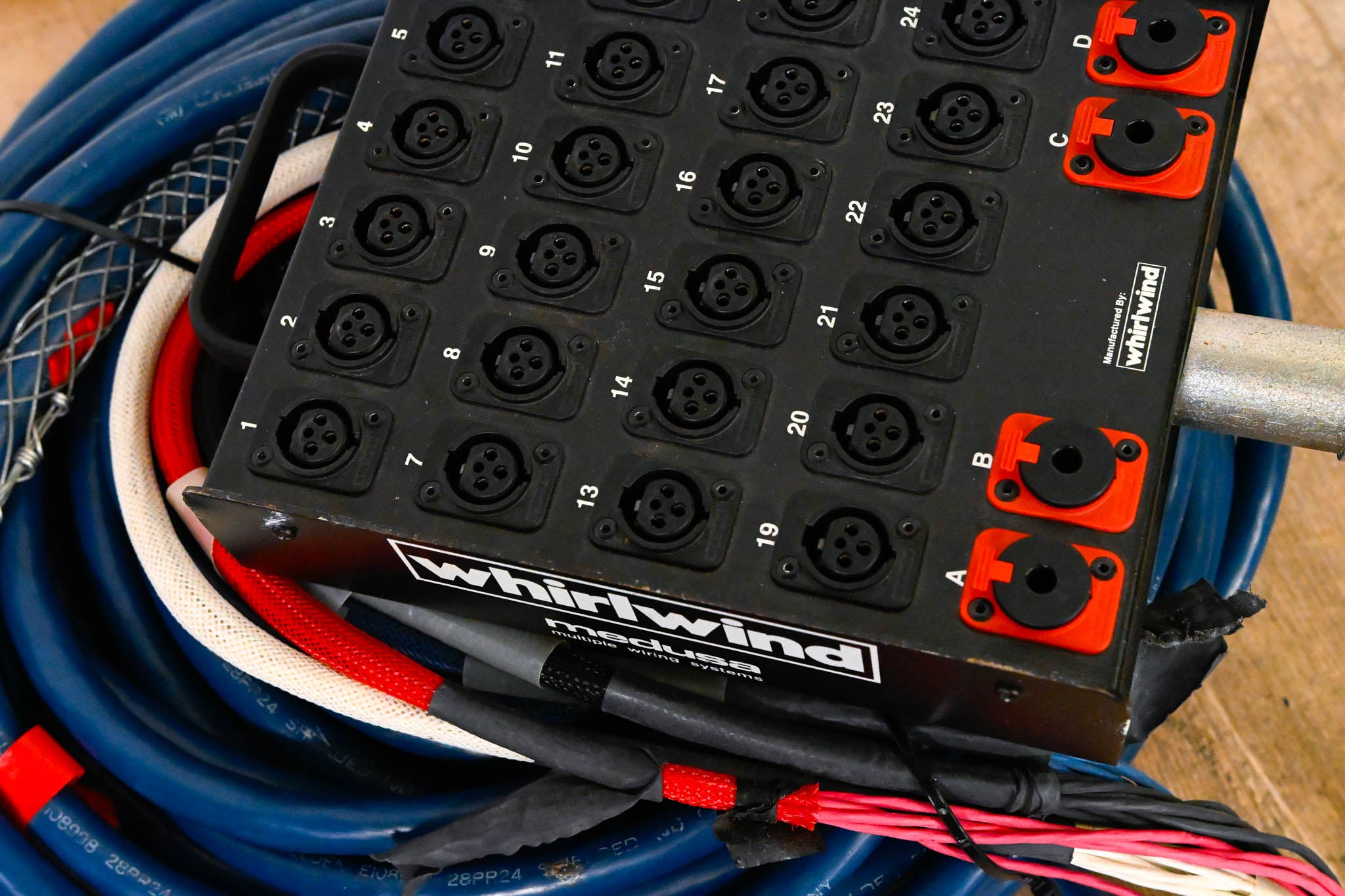 Whirlwind Medusa 24x4 XLR Stage Box to Fanout Snake - 100ft