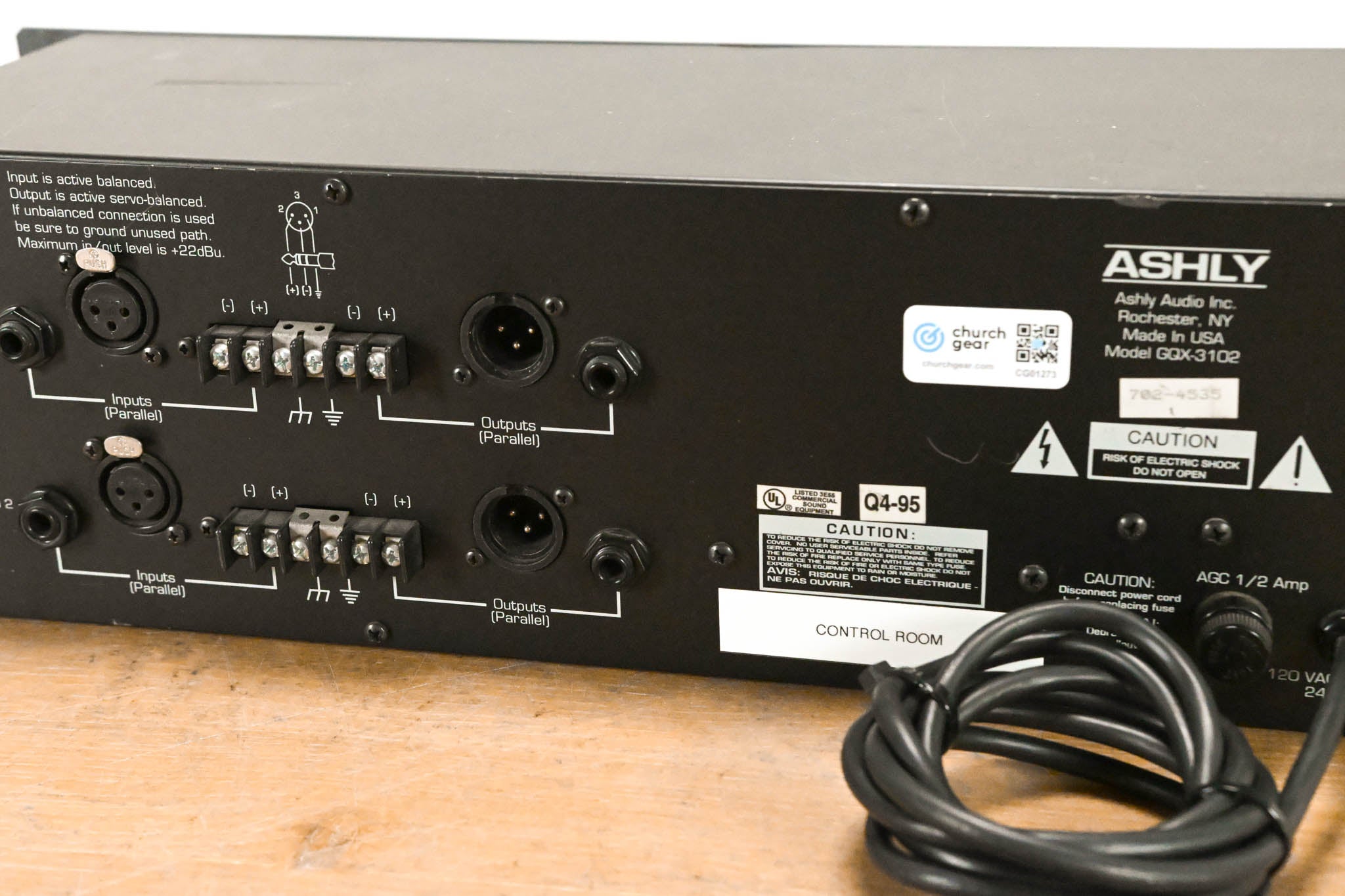 Ashly GQX-3102 2-Channel 31-Band Graphic Equalizer