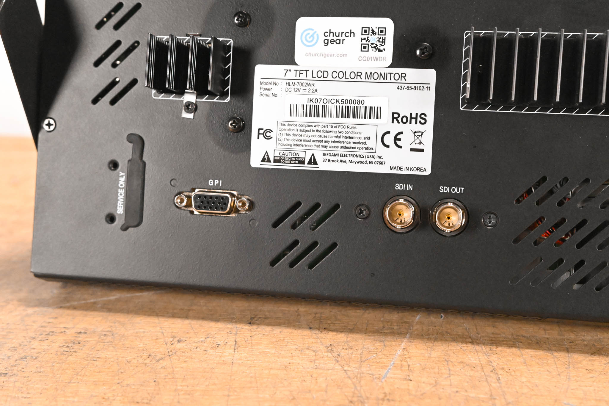 Ikegami HLM-7002WR 7" Dual HDTV/SDTV Multi-Format LCD Monitor (NO PSU)