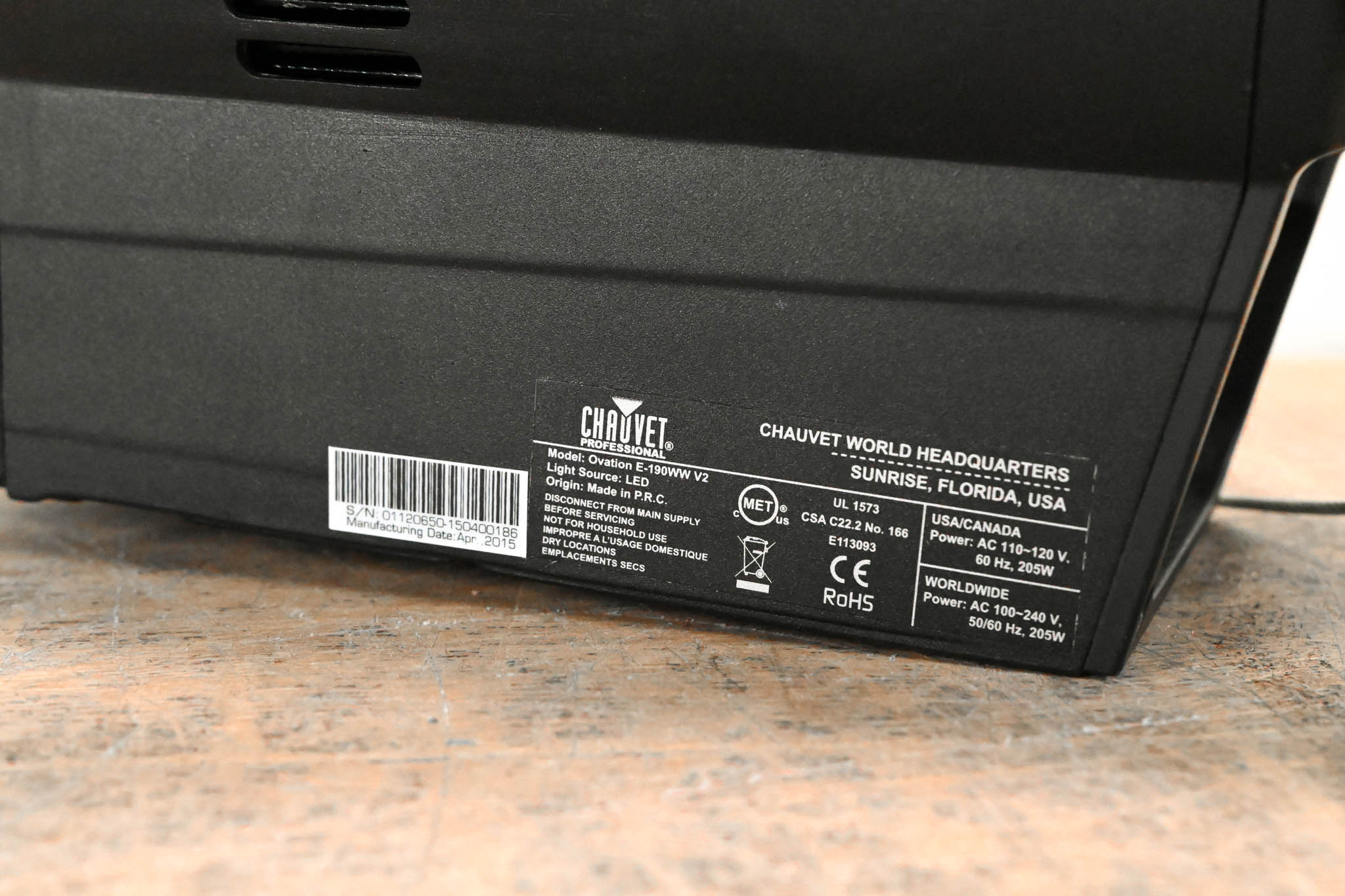 Chauvet Ovation E-190WW V2 LED Ellipsoidal Light (No Lens)
