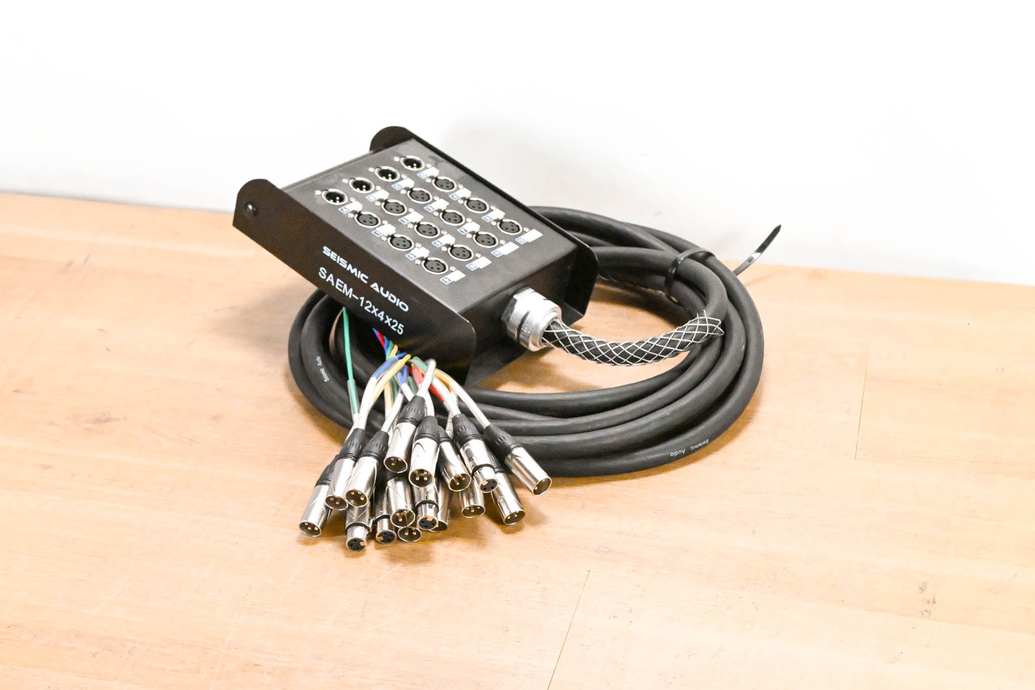 Seismic Audio SAEM-12x4x25 12-Channel XLR Color Coded Snake Cable - 25'