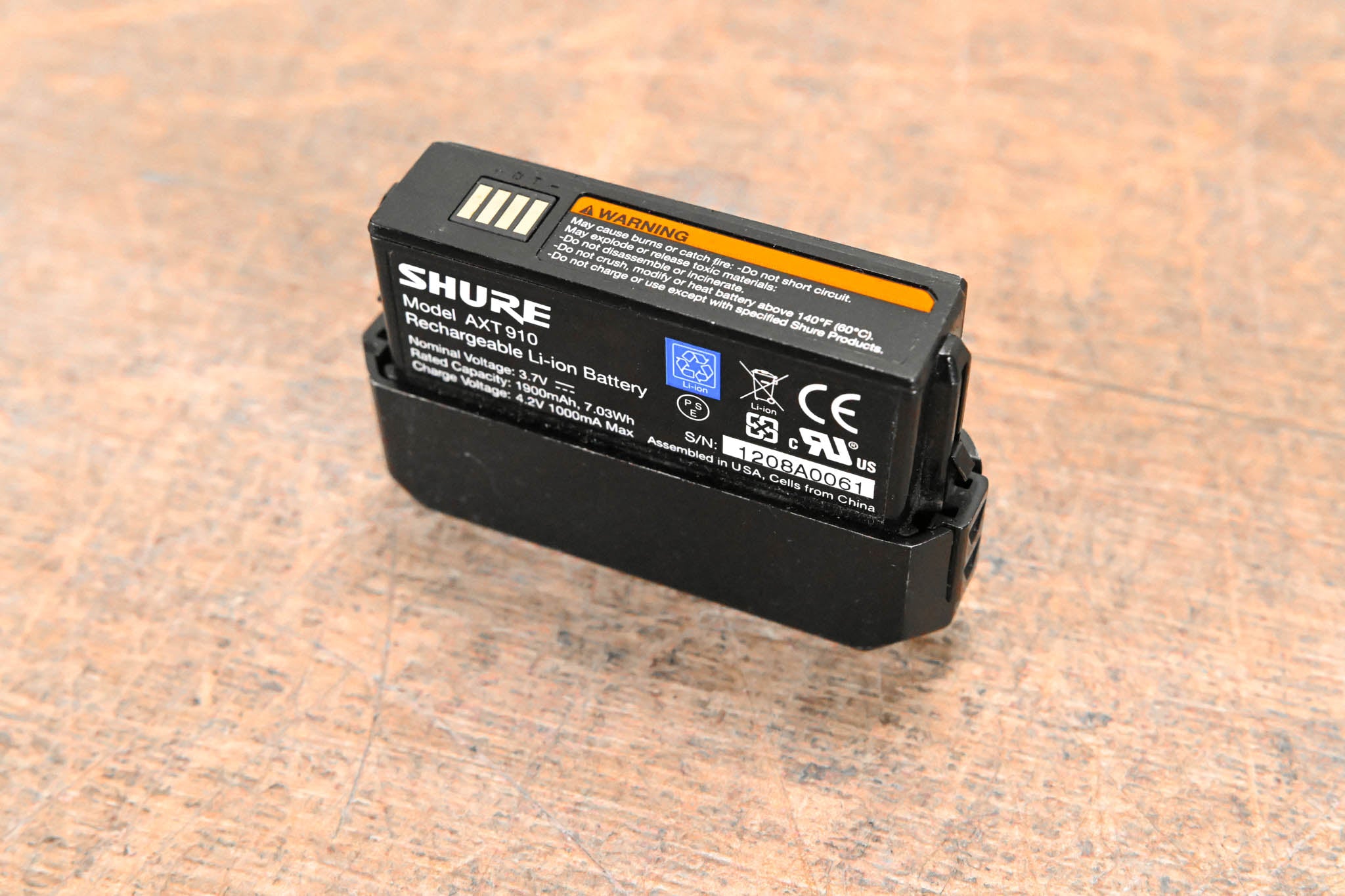 Shure AXT910 Axient Bodypack Rechargeable Battery