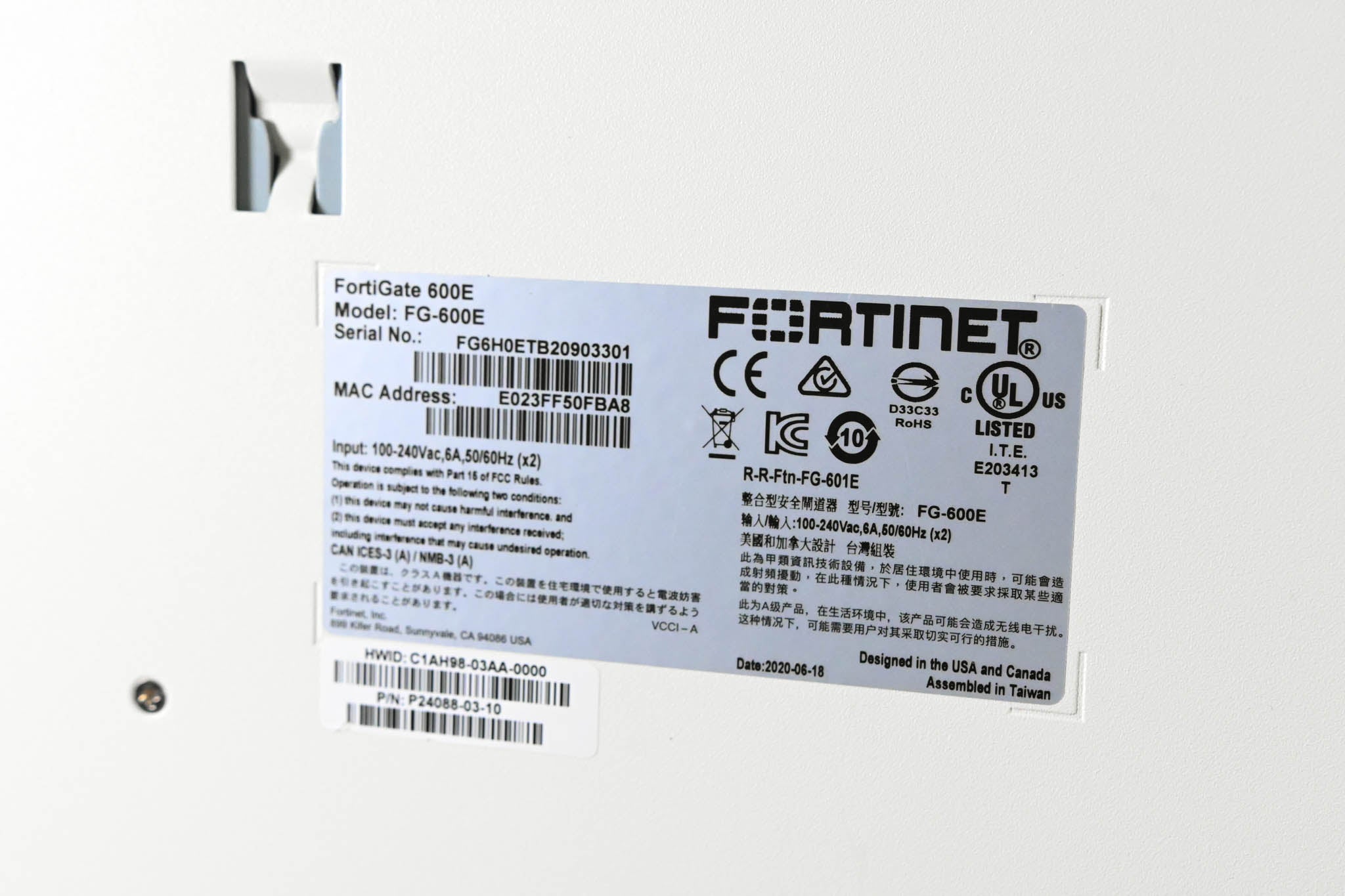 Fortinet FortiGate 600E Security/Firewall Appliance