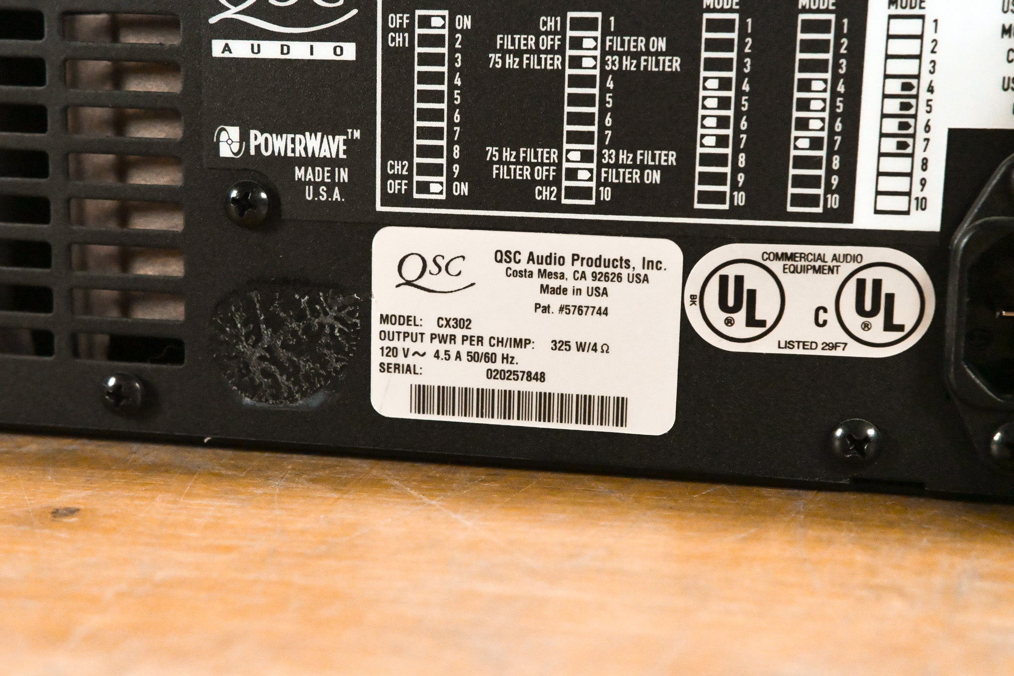 QSC CX302 2-Channel Power Amplifier