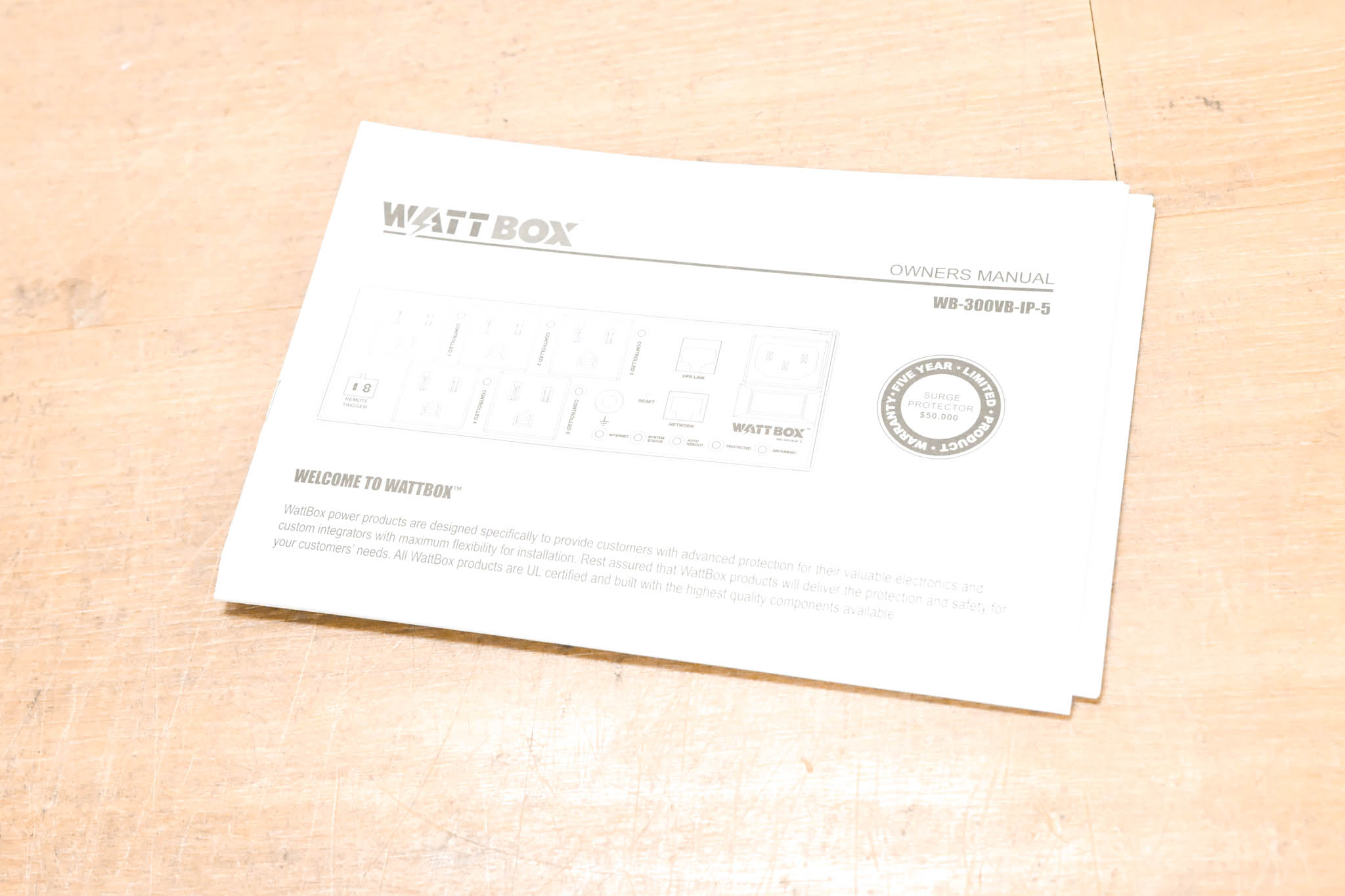 WattBox WB-300VB-IP-5 IP Power Conditioner WB357 - 5 Outlets
