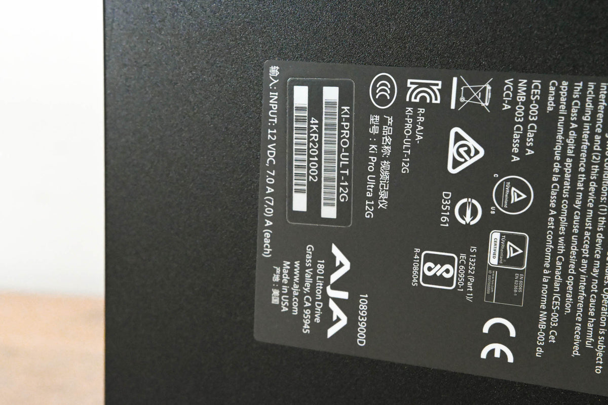 AJA Ki Pro Ultra 12G DCI/UHD/HD Recorder/Player (NO POWER SUPPLY)