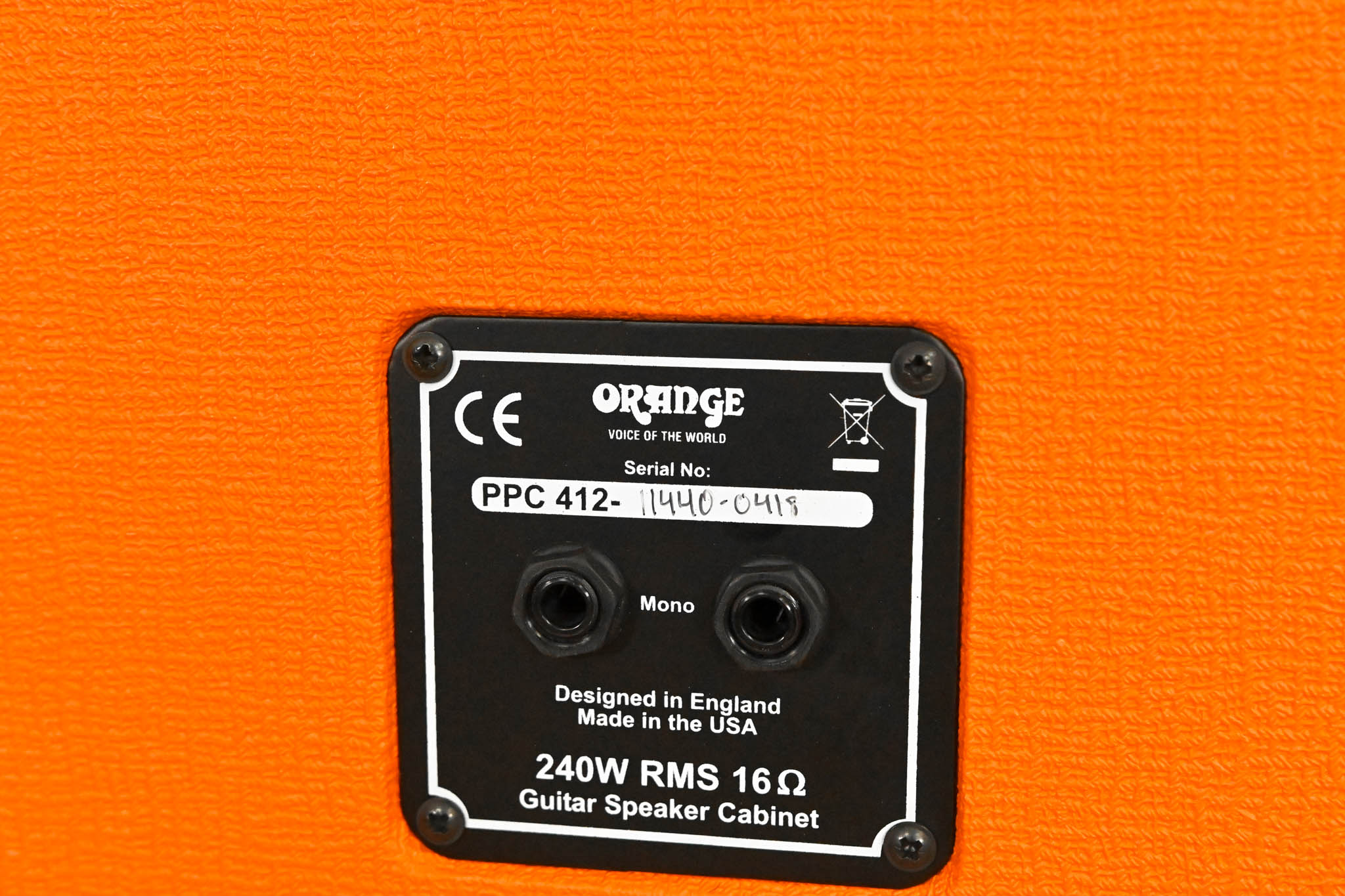 Orange PPC412 240W 4x12" Guitar Speaker Cabinet with Road Case