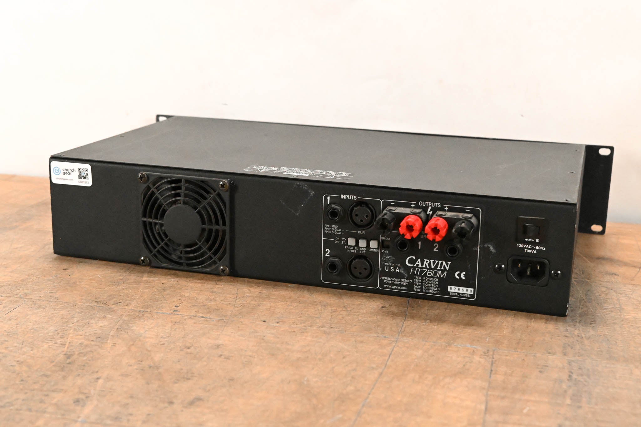 Carvin HT760M 2-Channel 750W Power Amplifier with EQ
