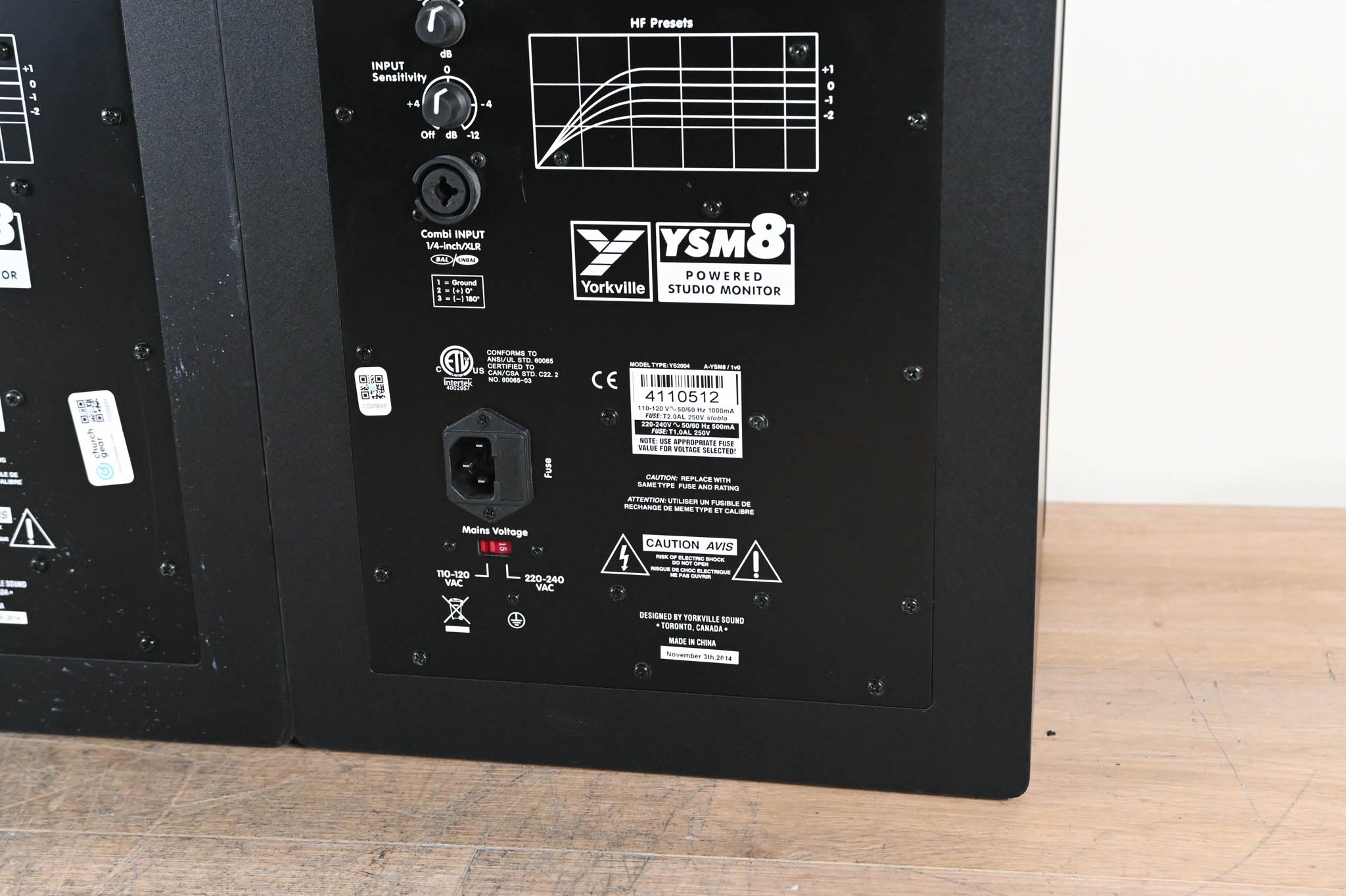 Yorkville YSM8 8" Powered Studio Reference Monitor (PAIR)