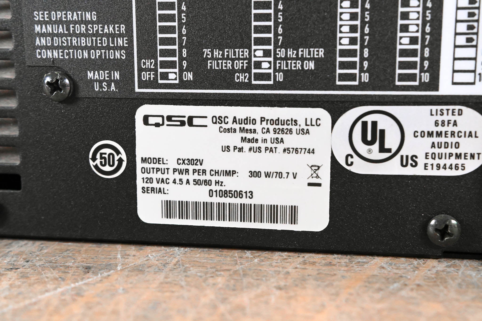 QSC CX302V 2-Channel Power Amplifier