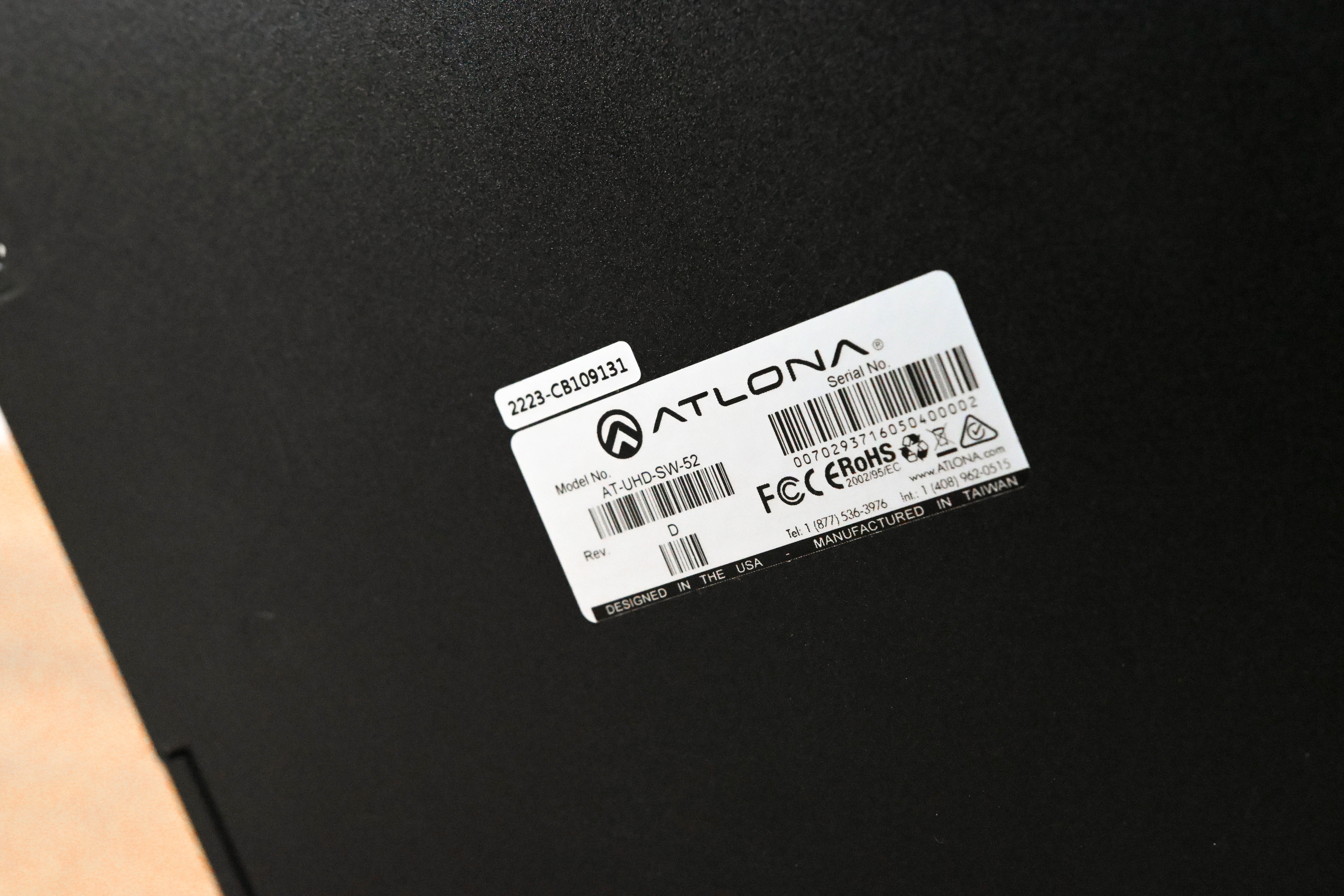 Atlona AT-UHD-SW-52 5x2 HDMI Switcher with Control (NO POWER SUPPLY)