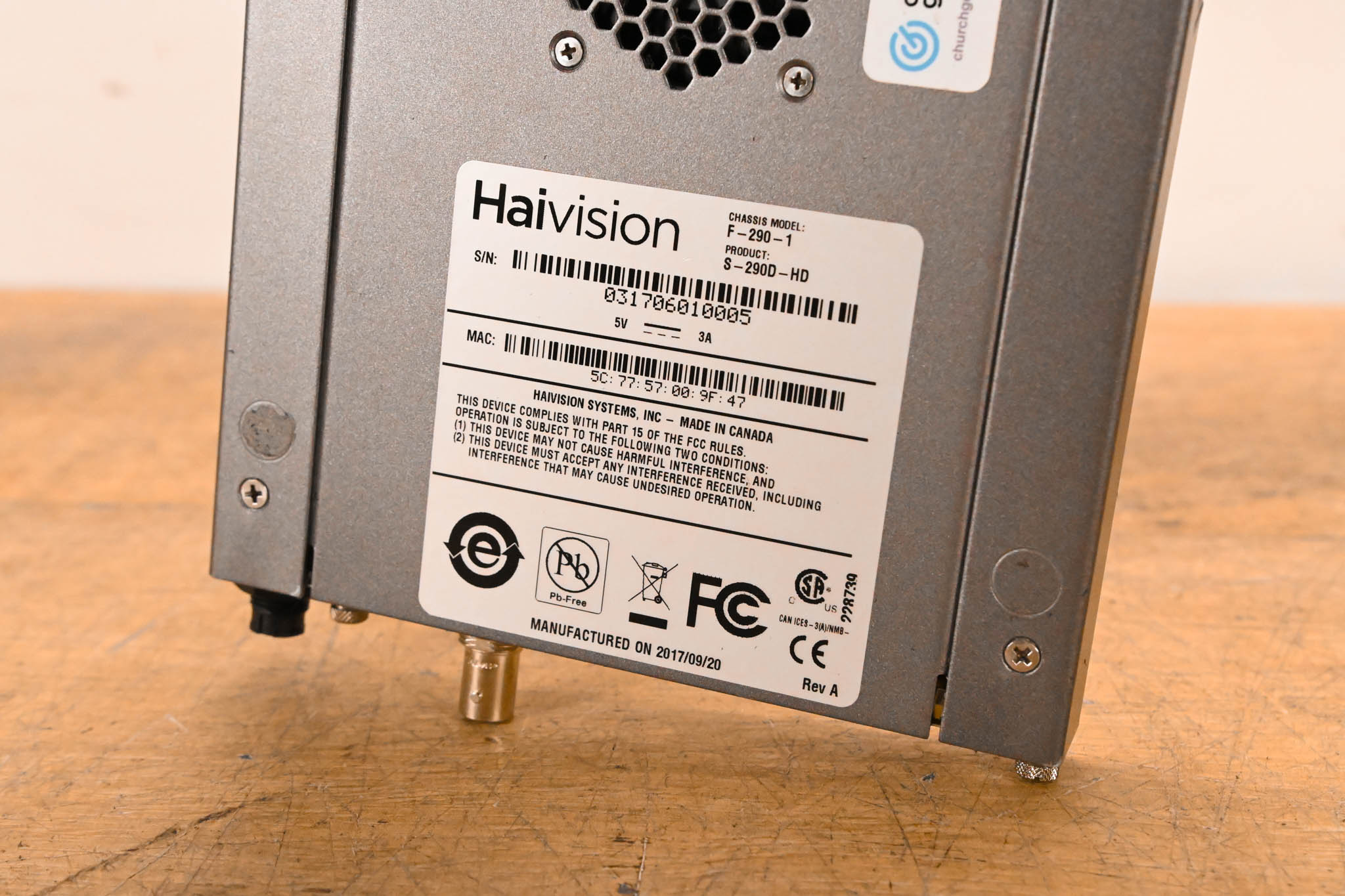 HaiVision S-290D-HD Makito Decoder Appliance (NO POWER SUPPLY)