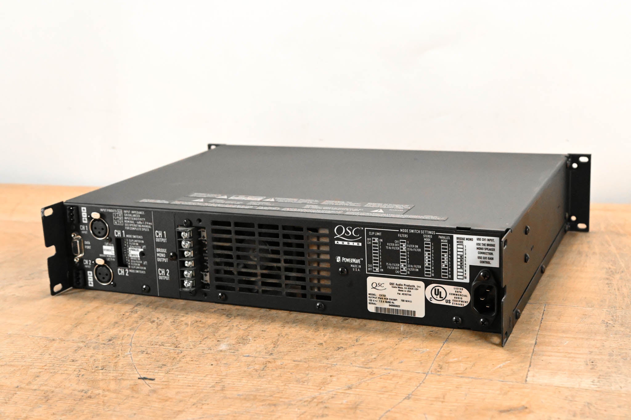 QSC CX702 2-Channel 700W Power Amplifier