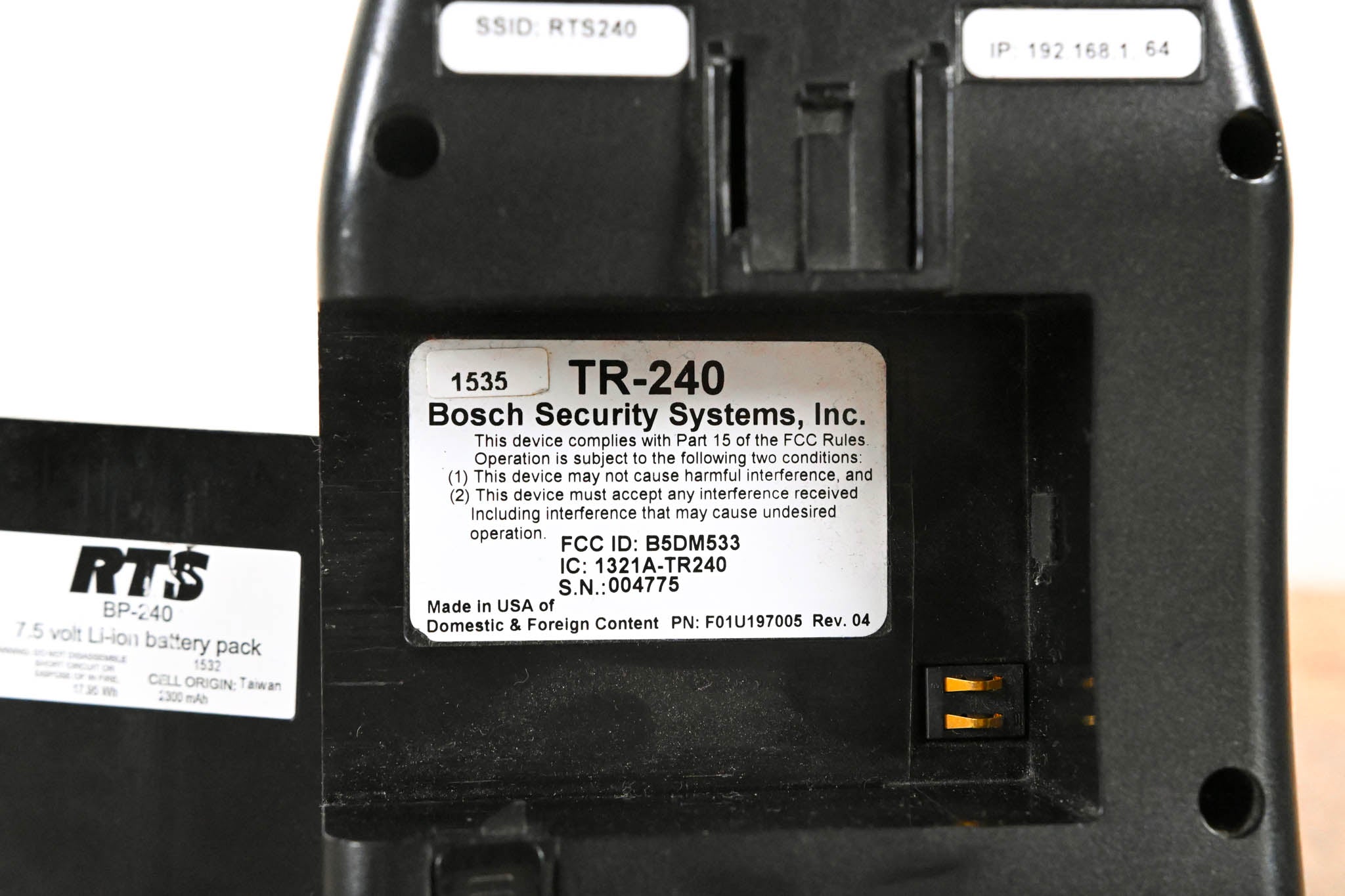 RTS TR-240 2.4 GHz Wireless Intercom Beltpack