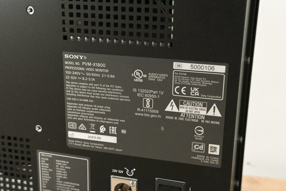 Sony PVM-X1800 18.4" 4K HDR Trimaster High-Grade Picture Monitor