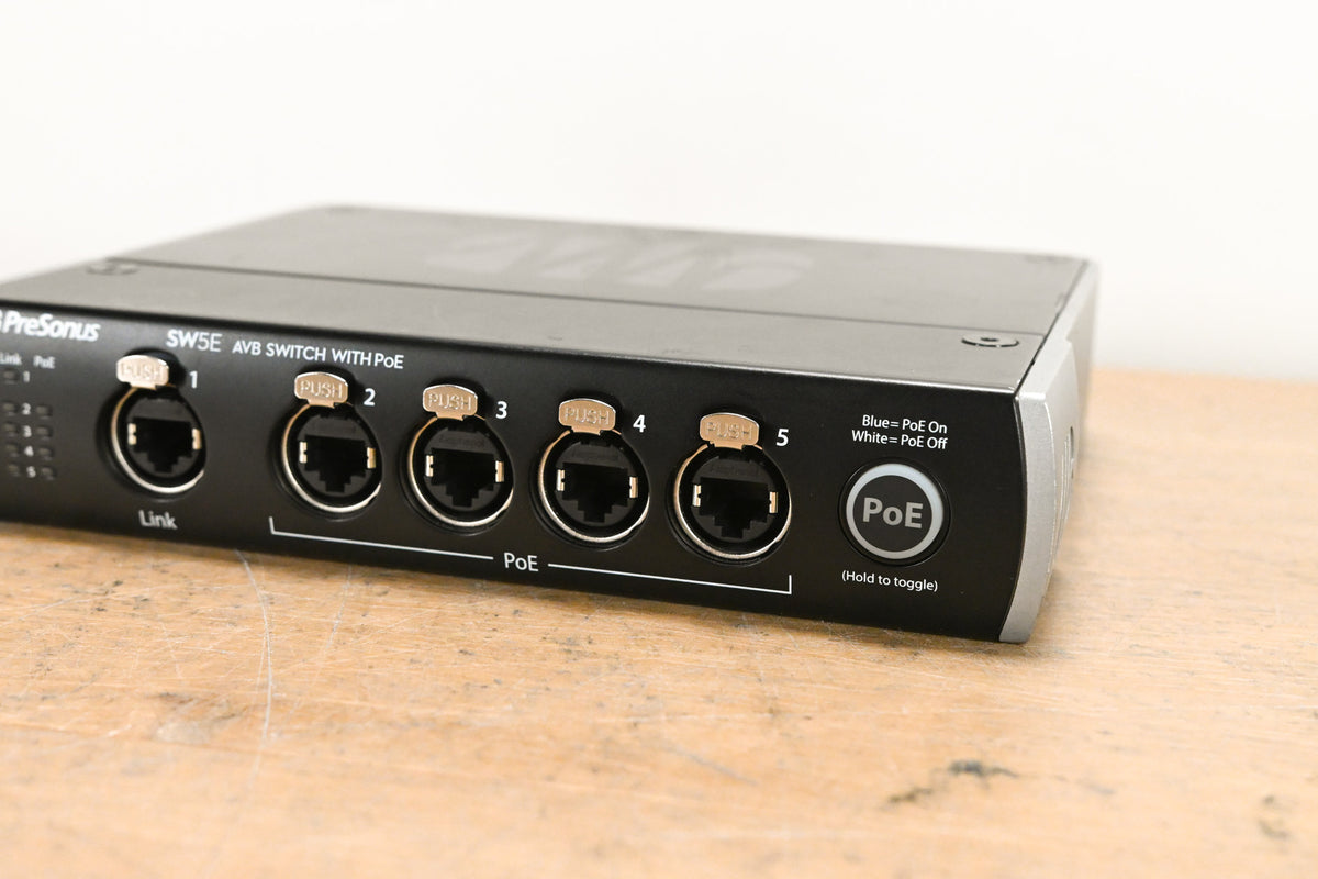 PreSonus SW5E 5-Port AVB Network Switch and Bridge w/ PoE