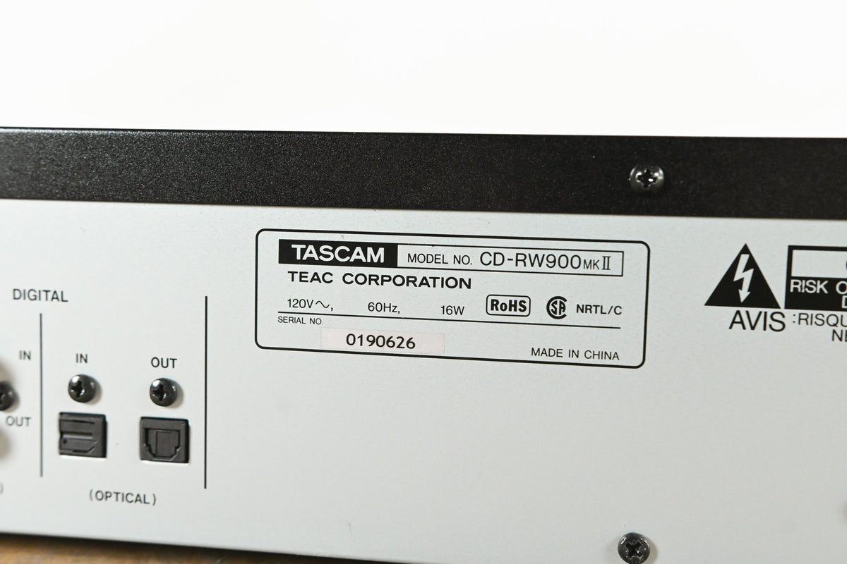 TASCAM CD-RW900 MKII Professional Rack-Mountable CD Recorder/Player