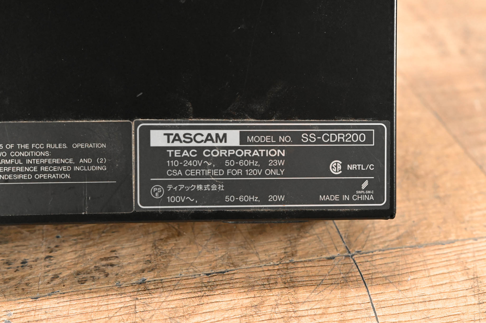 TASCAM SS-CDR200 Solid State and CD Digital Audio Recorder