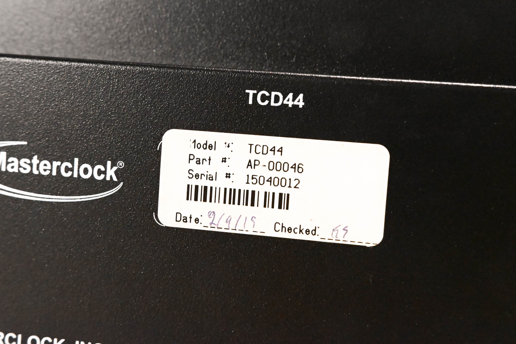 Masterclock TCD44 Time Code Display Studio Clock (NO POWER SUPPLY)