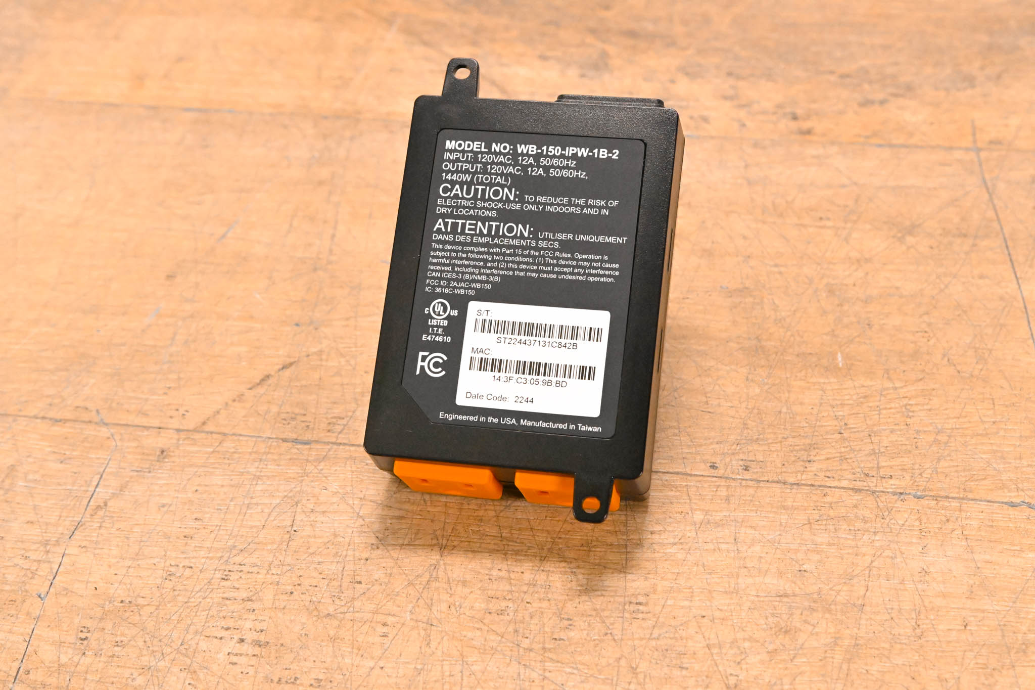 WattBox WB-150-IPW-1B-2 IP Power Strip w/ WiFi - 1 Bank (2 Outlets)