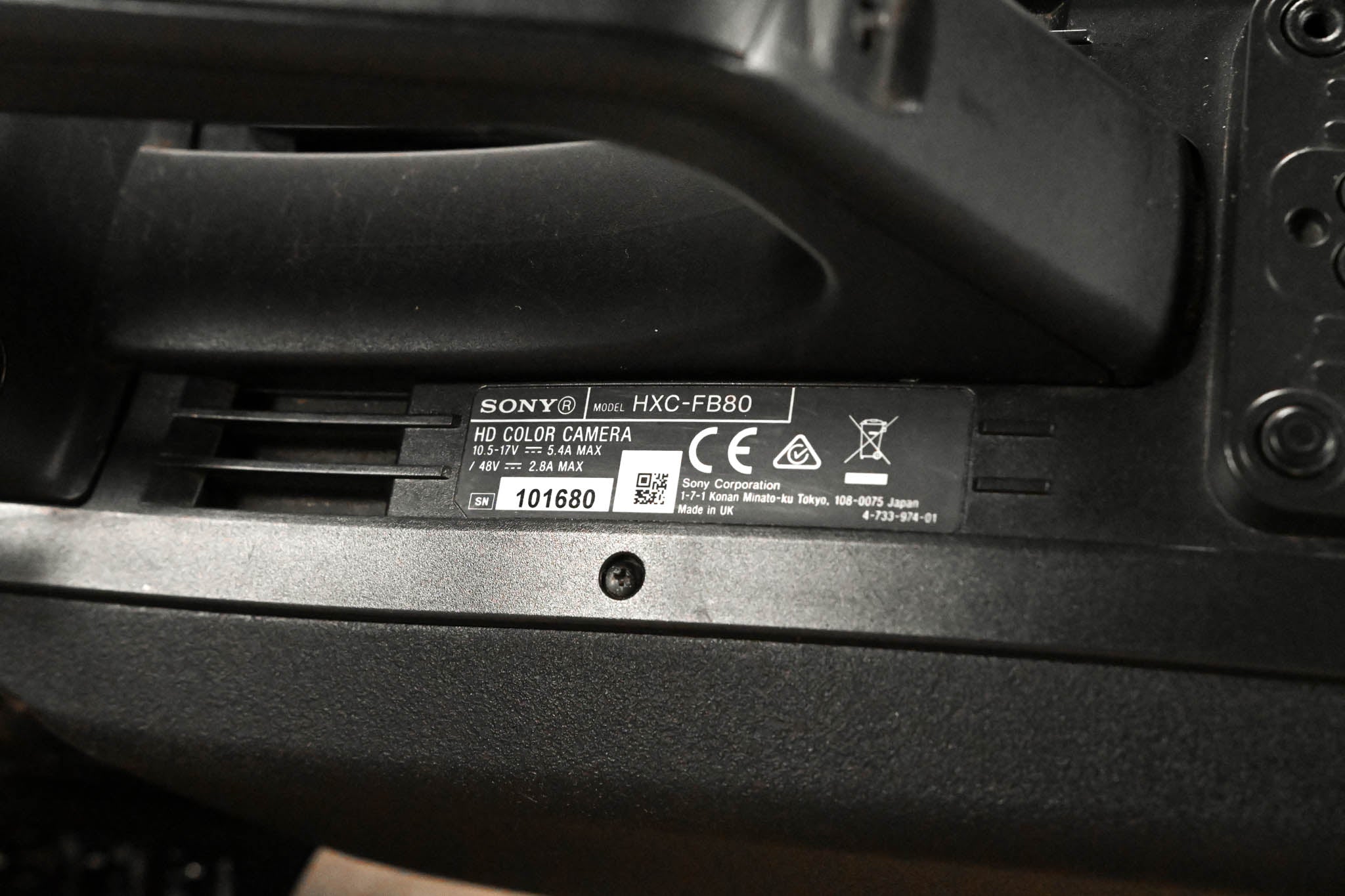 Sony HXC-FB80 Full HD Studio Camera Body