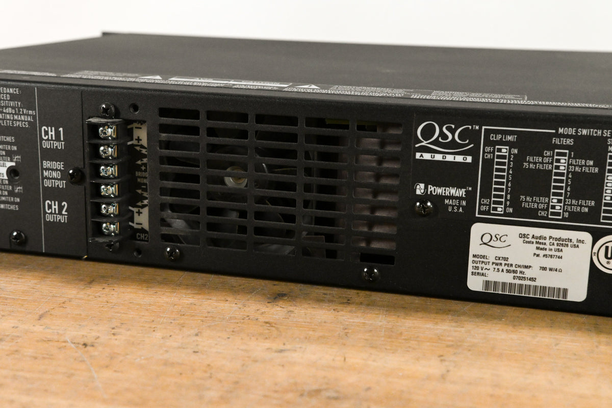 QSC CX702 2-Channel 700W Power Amplifier