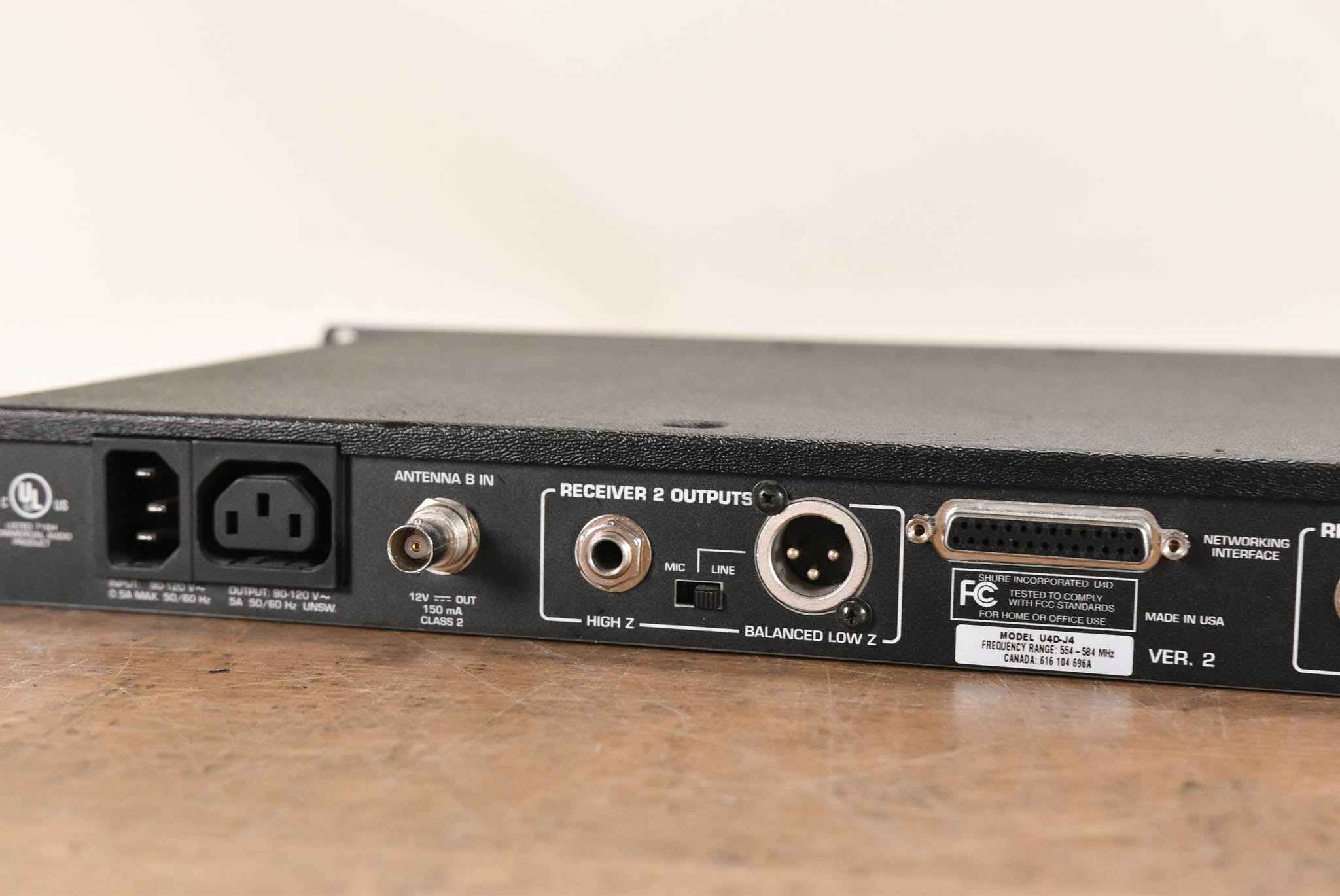 Shure U4D-J4 Dual Wireless Receiver 554-584 MHz CG00WX6