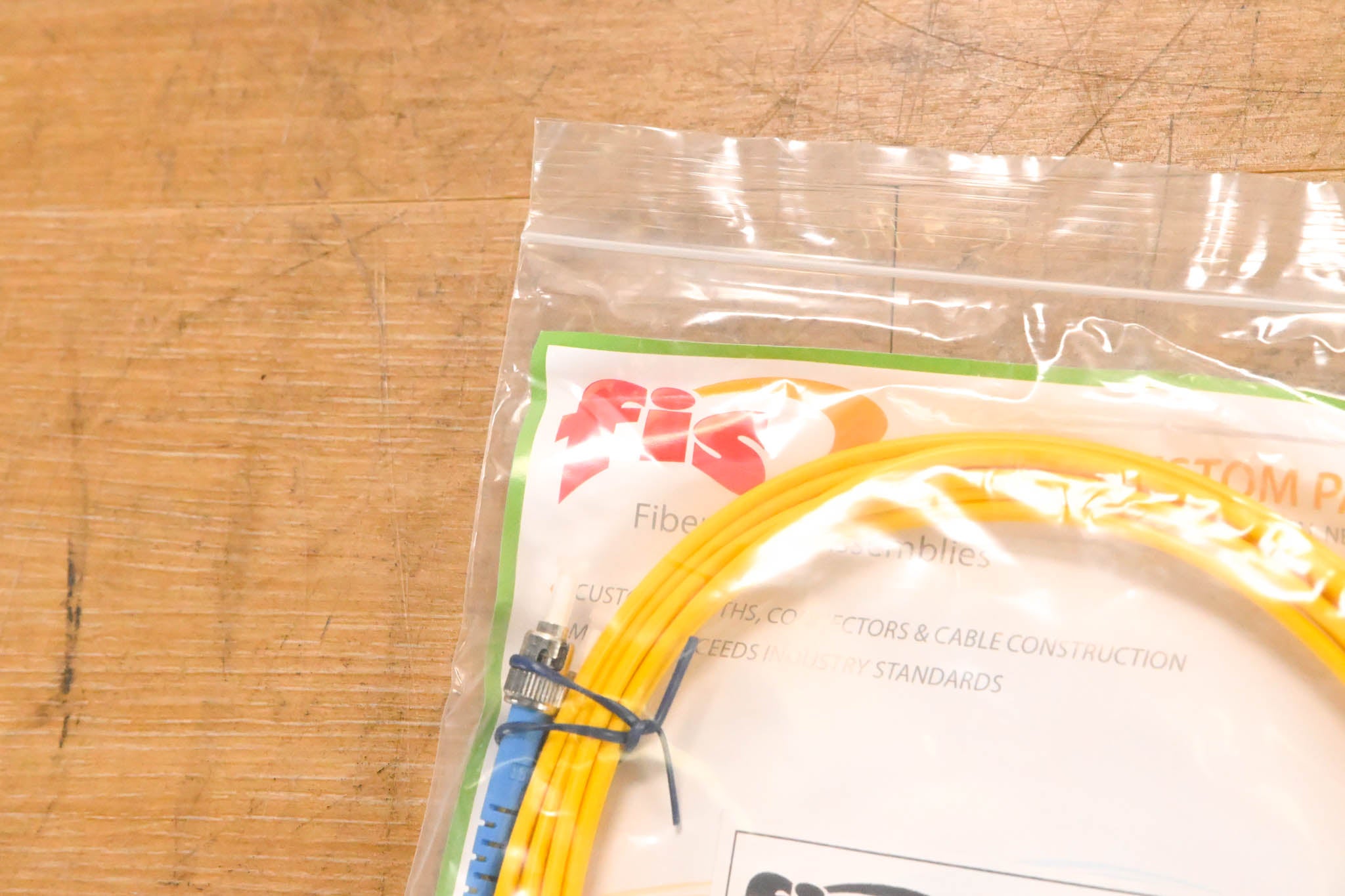 FIS ST/UPC-SC/UPC Duplex Single Mode Fiber Cable - 3m