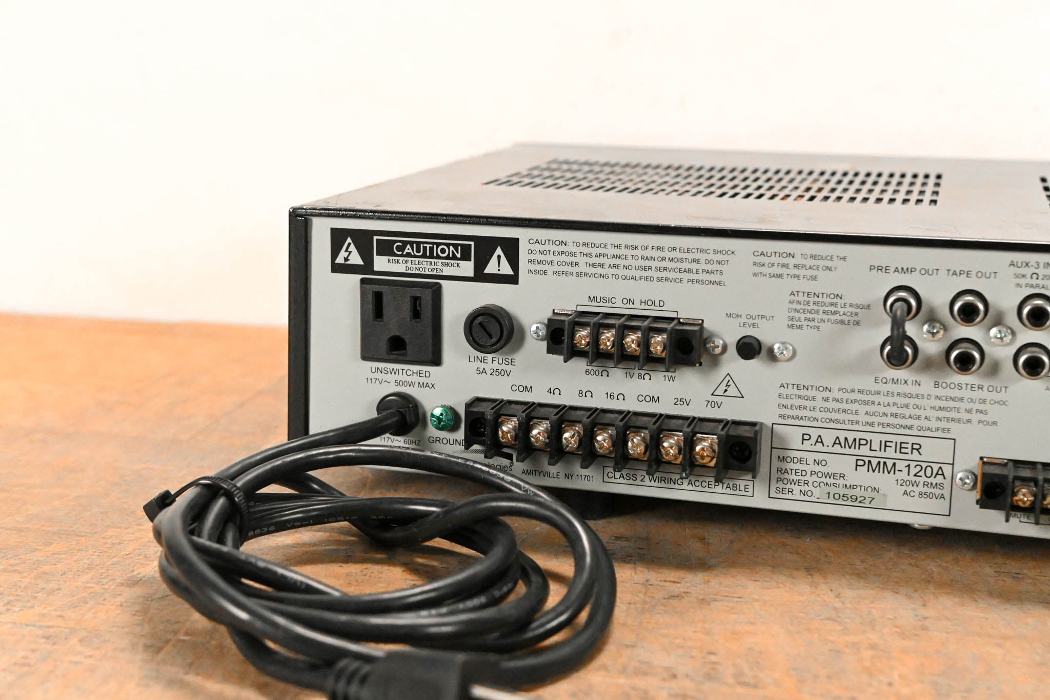 Speco Technologies PMM120A 120W PA Mixer Power Amplifier with 6 Inputs