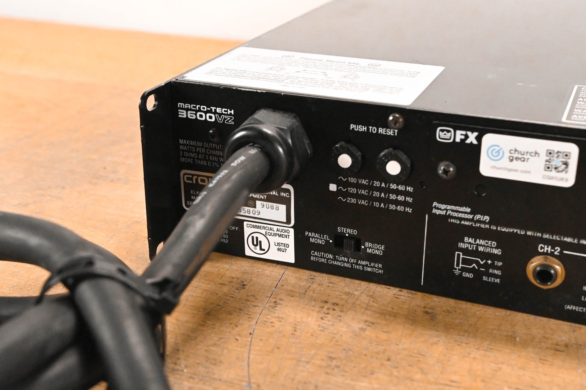 Crown Macro-Tech 3600VZ 2-Channel Power Amplifier