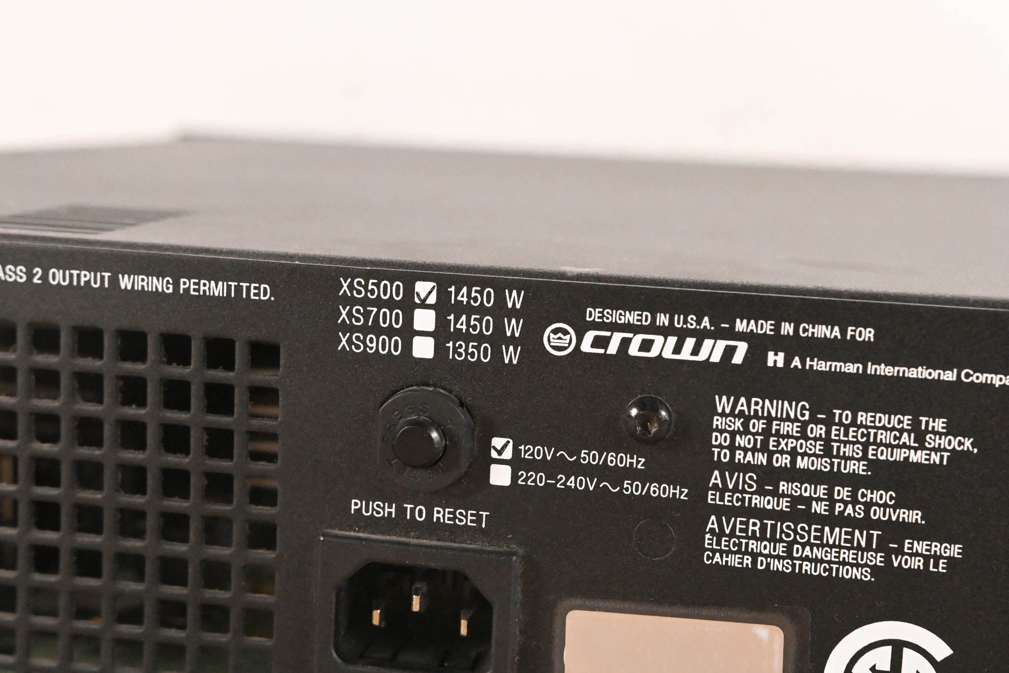 Crown Xs500 2-Channel Power Amplifier