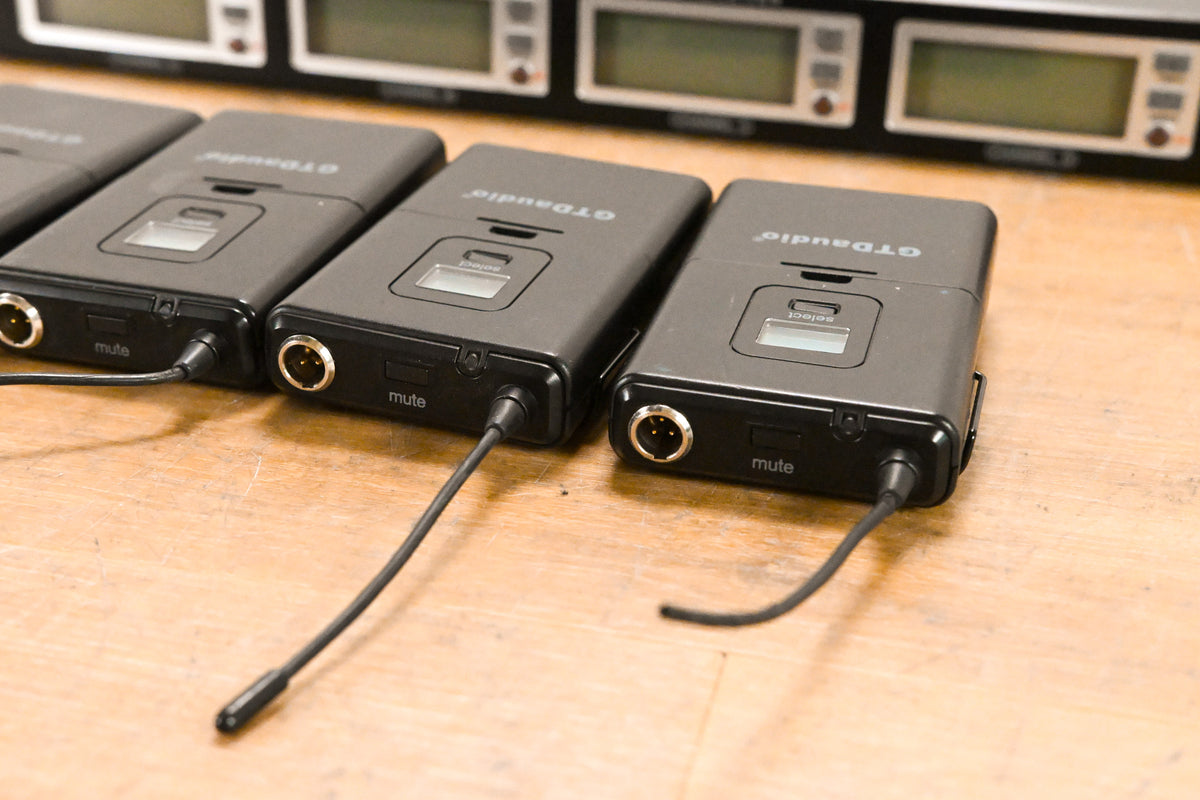GTD Audio G-787 PLL Pro Wireless Mic Receiver w/ 4 Beltpacks (NO PSU)