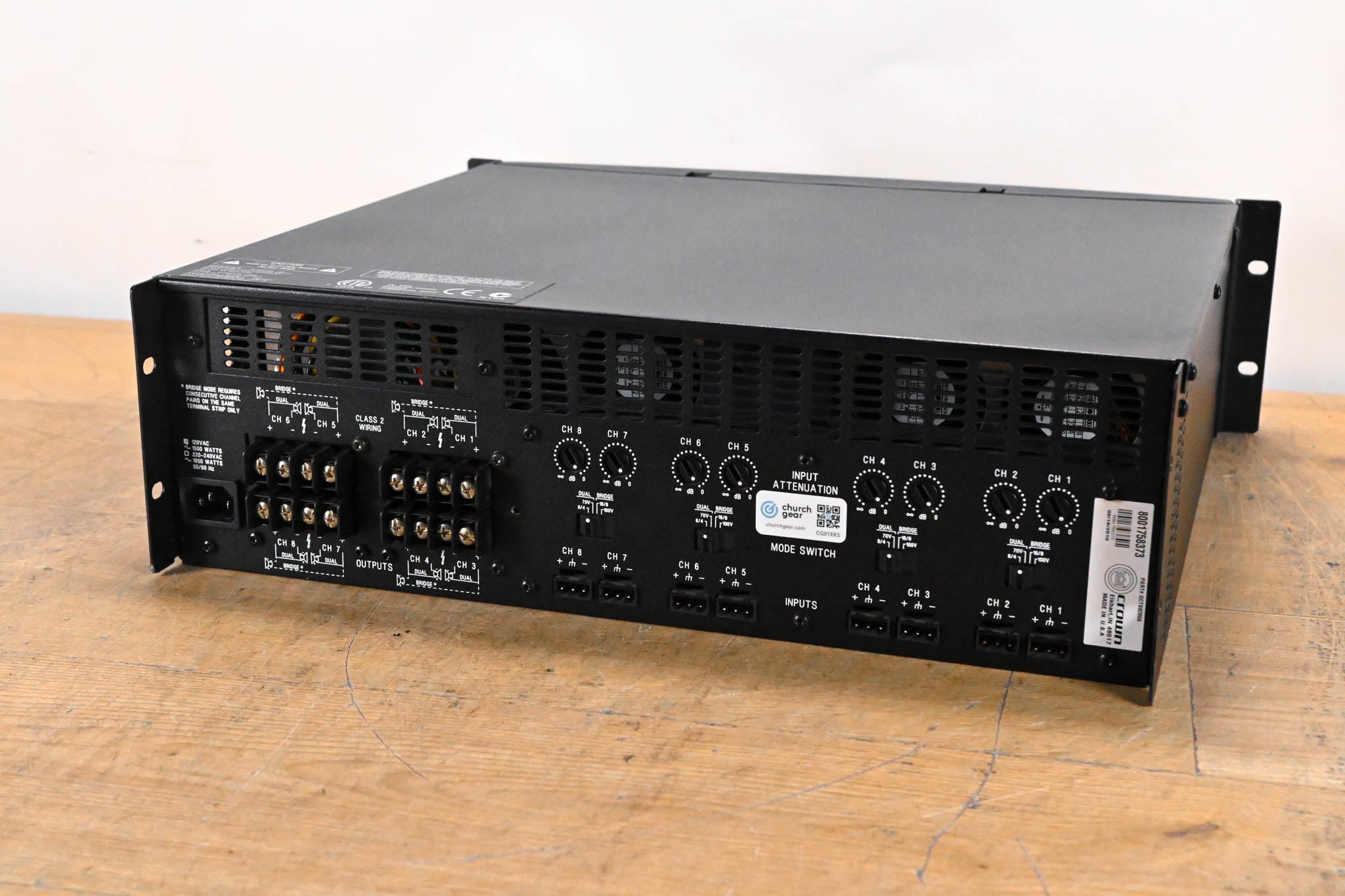 Crown CTs 8200 200W 8-Channel Power Amplifier