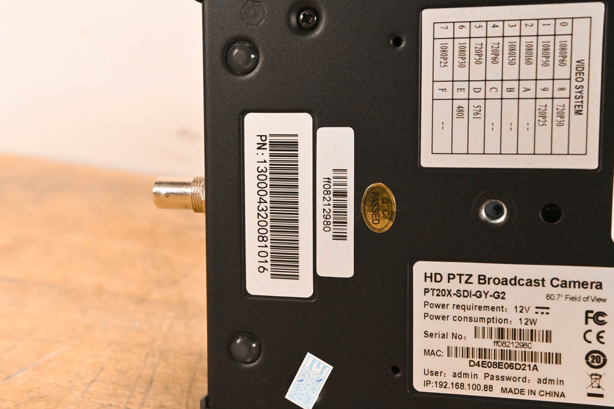 PTZOptics PT20X-SDI-GY-G2 20x-SDI Gen2 Live Streaming Camera (NO PSU)