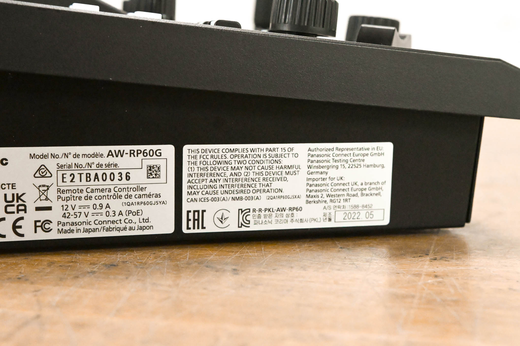 Panasonic AW-RP60G Remote Camera Controller (NO POWER SUPPLY)