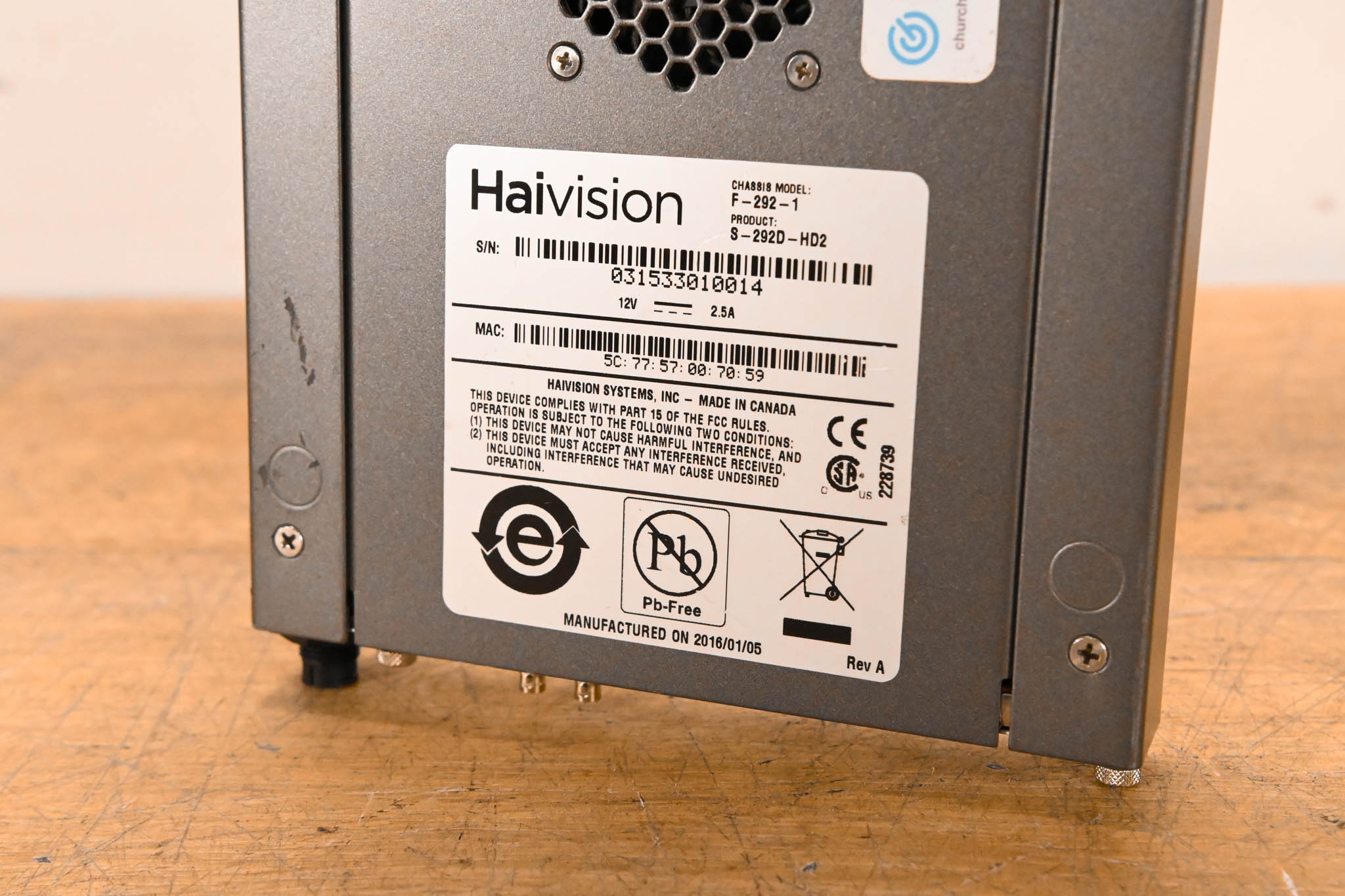 HaiVision S-292D-HD2 Makito X Dual Decoder Appliance (NO POWER SUPPLY)