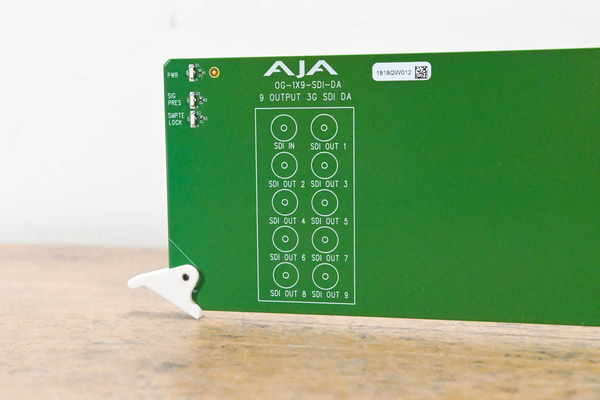 AJA OG-1x9-SDI-DA 9 Output 3G SDI DA Reclocking DA w/ Rear Module