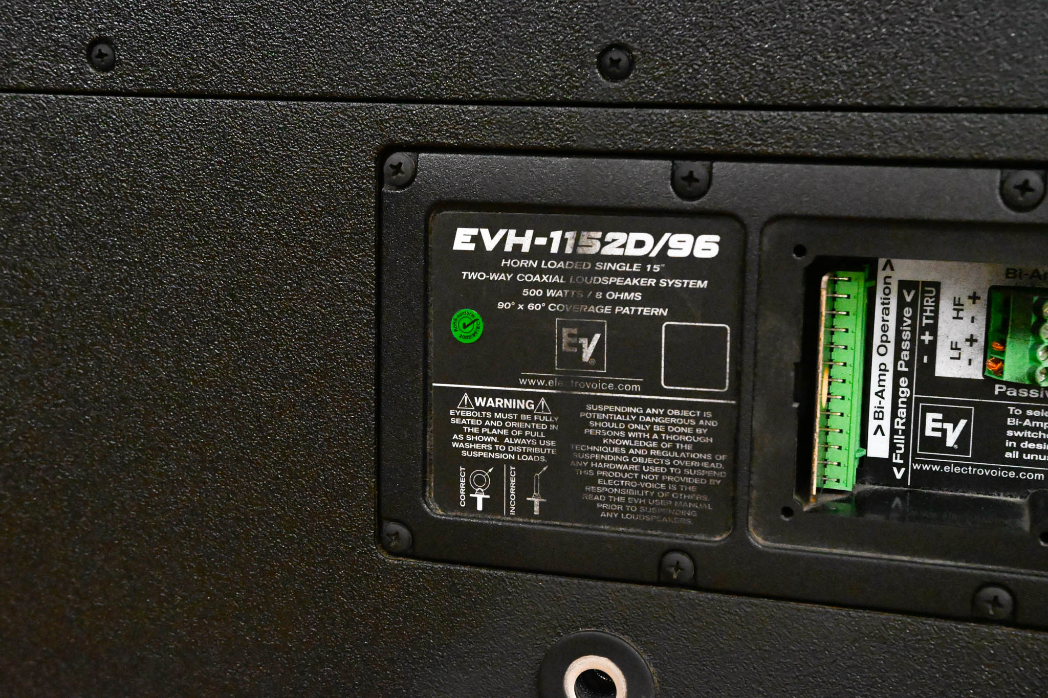 Electro-Voice (EV) EVH-1152D/96 15" Point-Source Loudspeaker (PAIR)