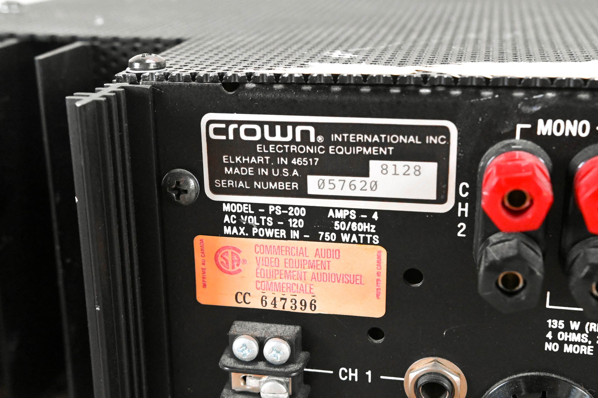 Crown PS-200 2-Channel Power Amplifier CG008XN