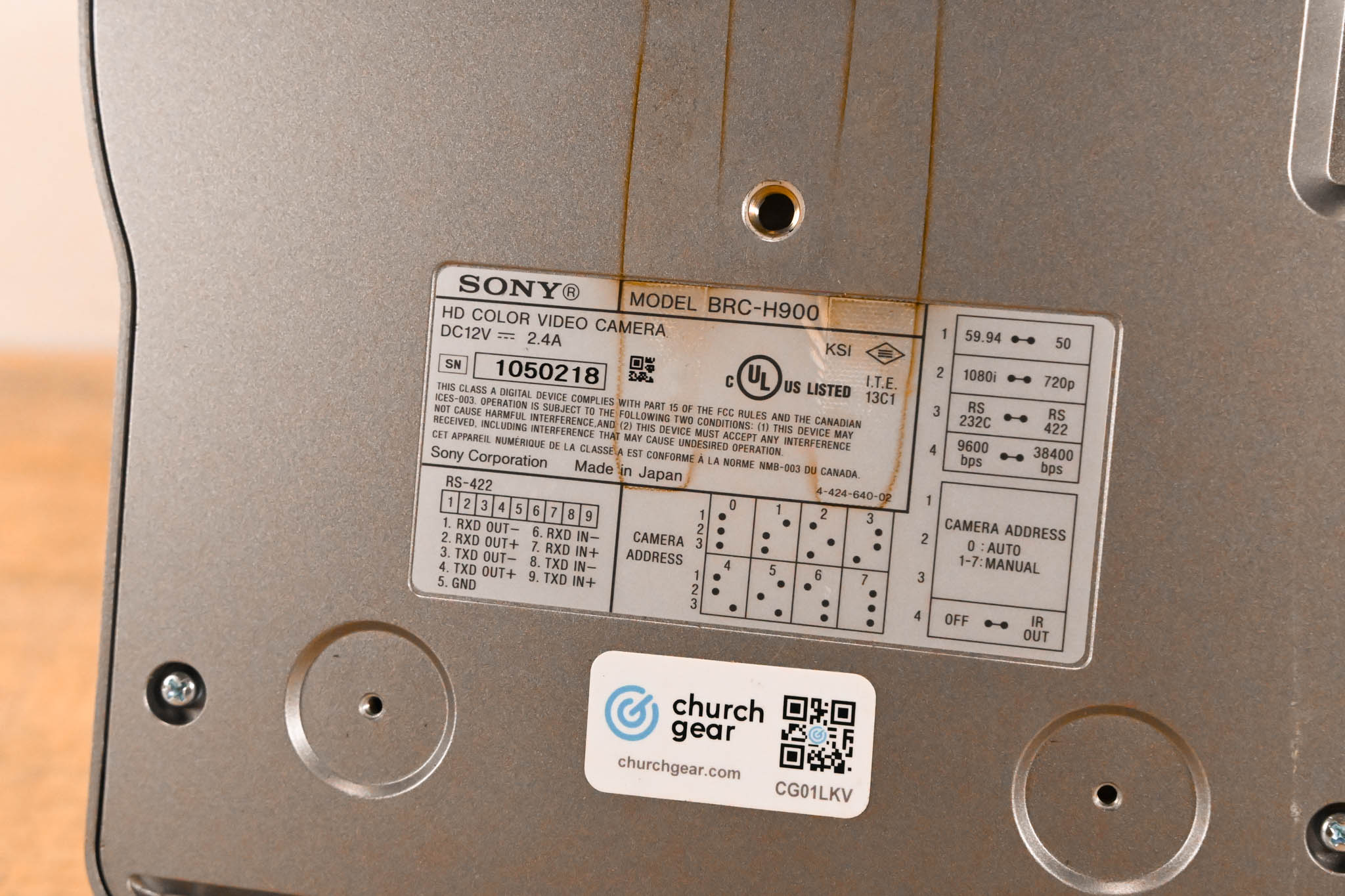 Sony BRC-H900 HD PTZ Camera (NO POWER SUPPLY)