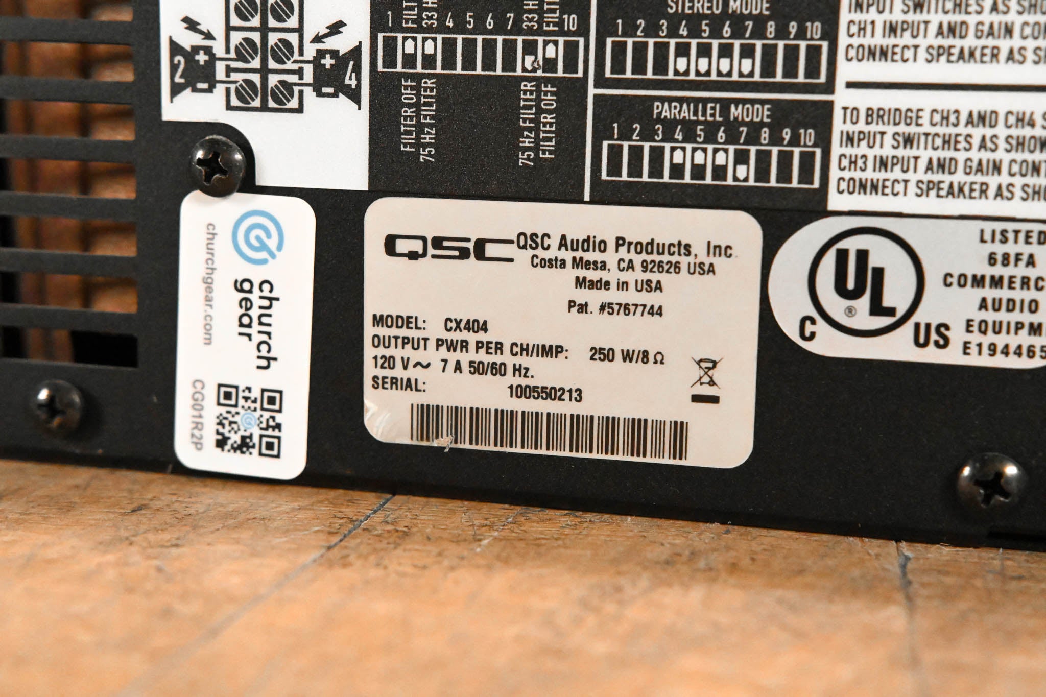 QSC CX404 400W 4-Channel Power Amplifier