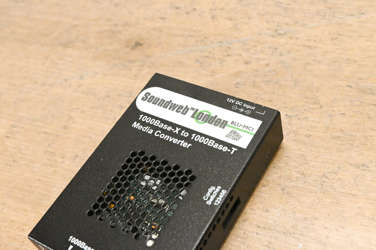 BSS Soundweb London BLU-MC1 1000Base-X to 1000Base-T Converter (NO PSU)