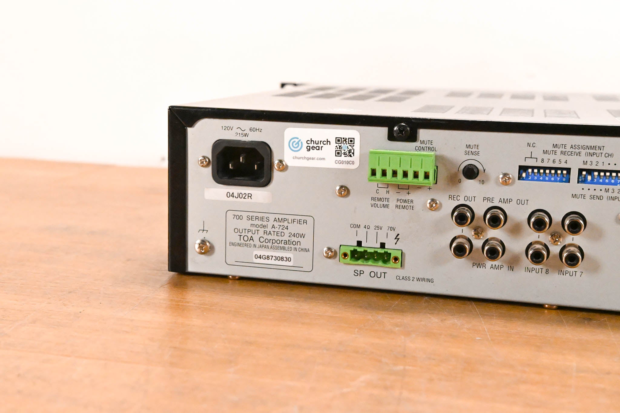 TOA A-724 240-Watt Rackmount Amplifier/Mixer