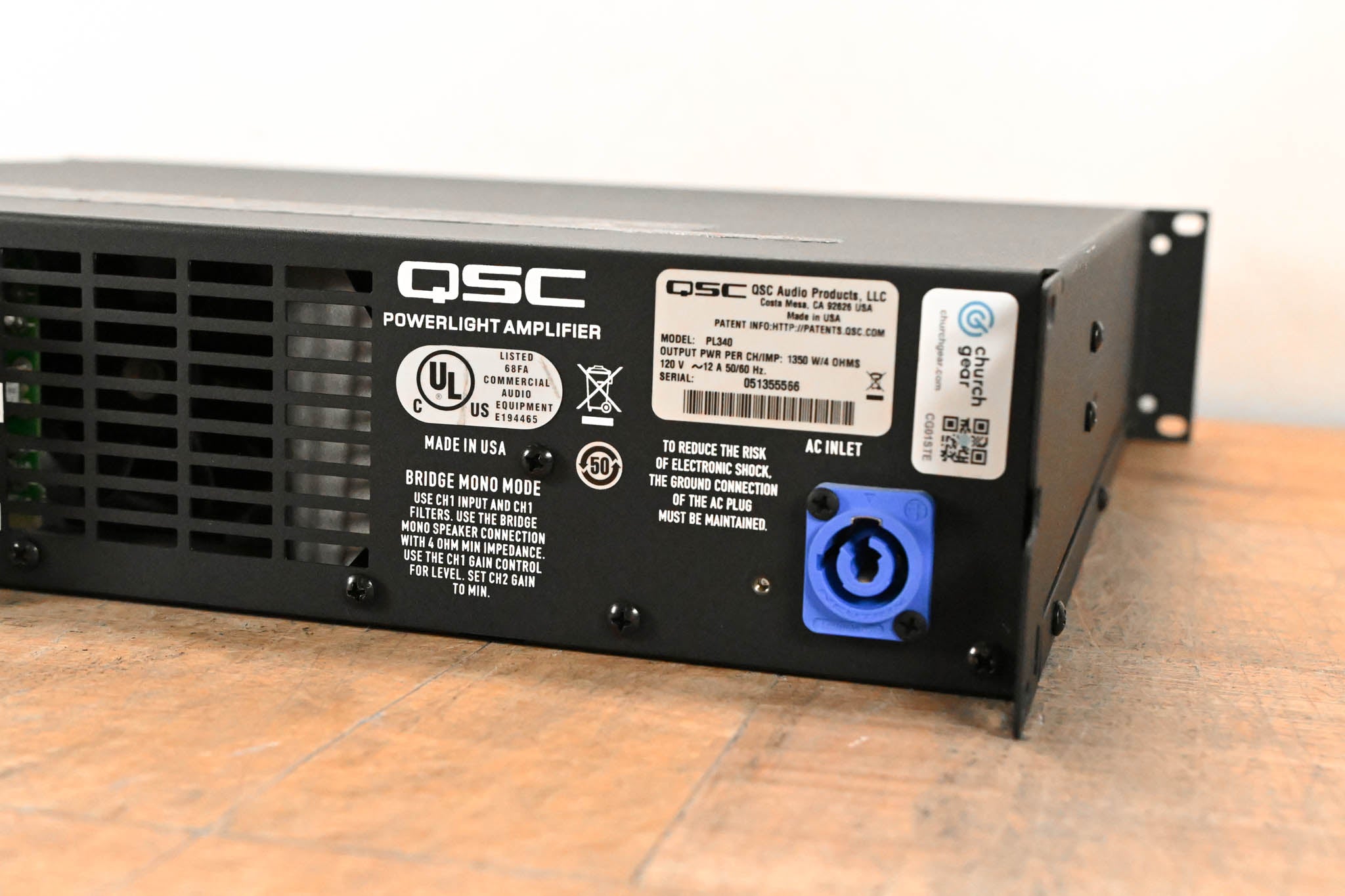 QSC PL340 Powerlight 3 Series 2-Channel Power Amplifier