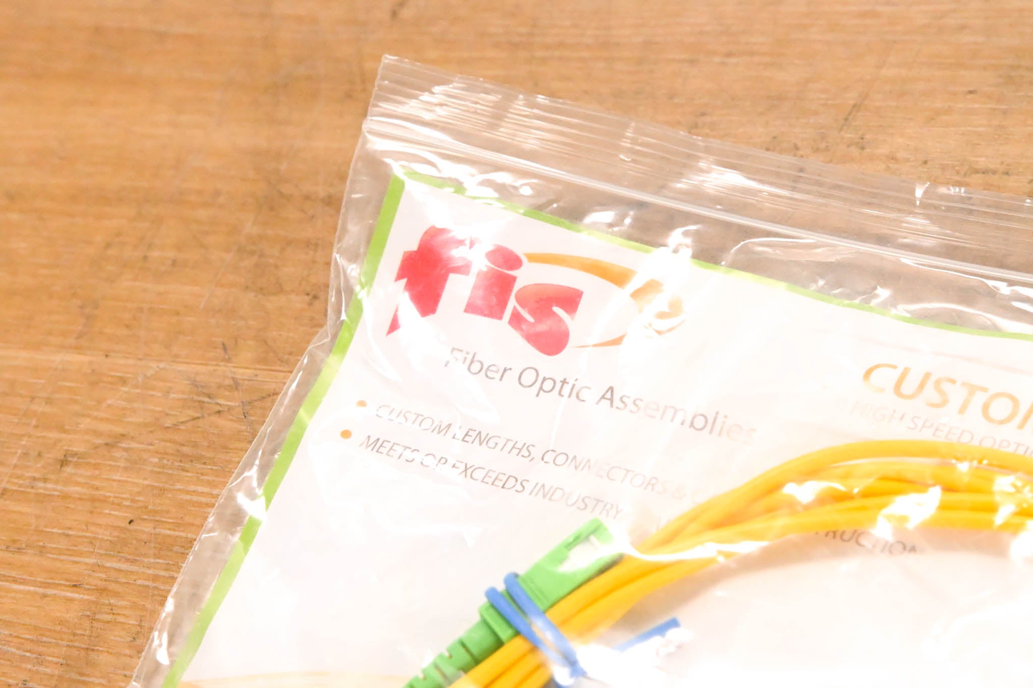 FIS SC/APC-ST/UPC Simplex Single Mode Fiber Cable - 3m