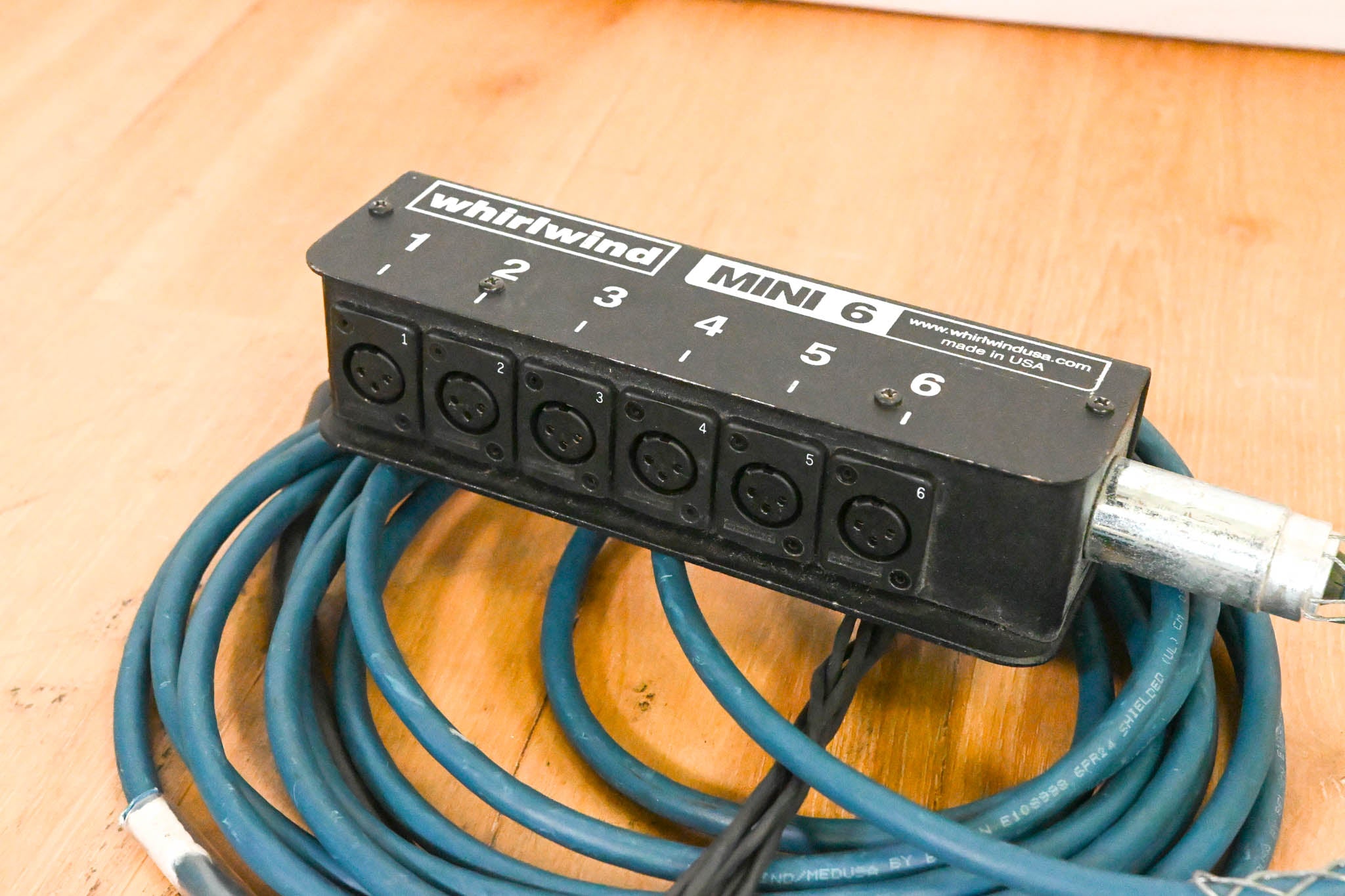 Whirlwind MS-6-M-NR-025 Mini 6 6-Channel Low-Profile Drop Snake - 25 ft