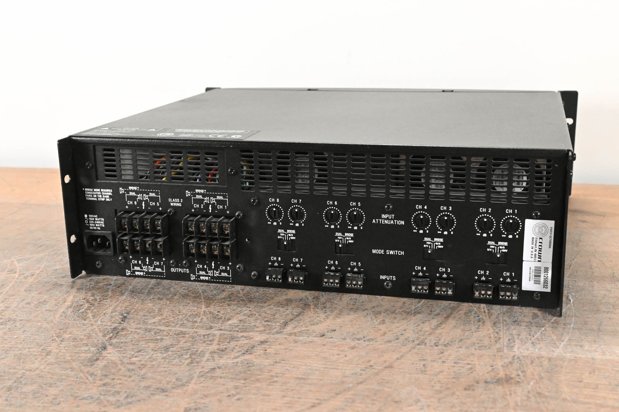 Crown CTs 8200 Eight-channel, 200W Power Amplifier