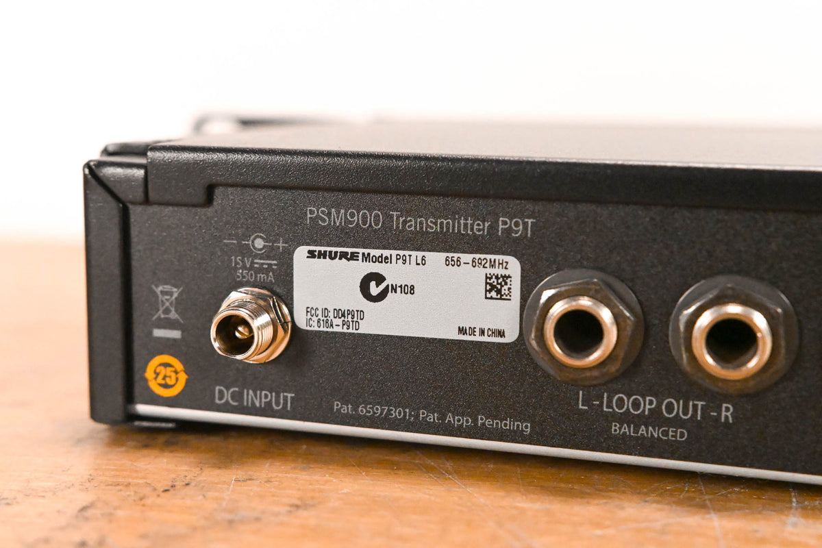 Shure PSM 900 Wireless IEM System L6 Band: 656-692 MHz (NO POWER SUPPLY)