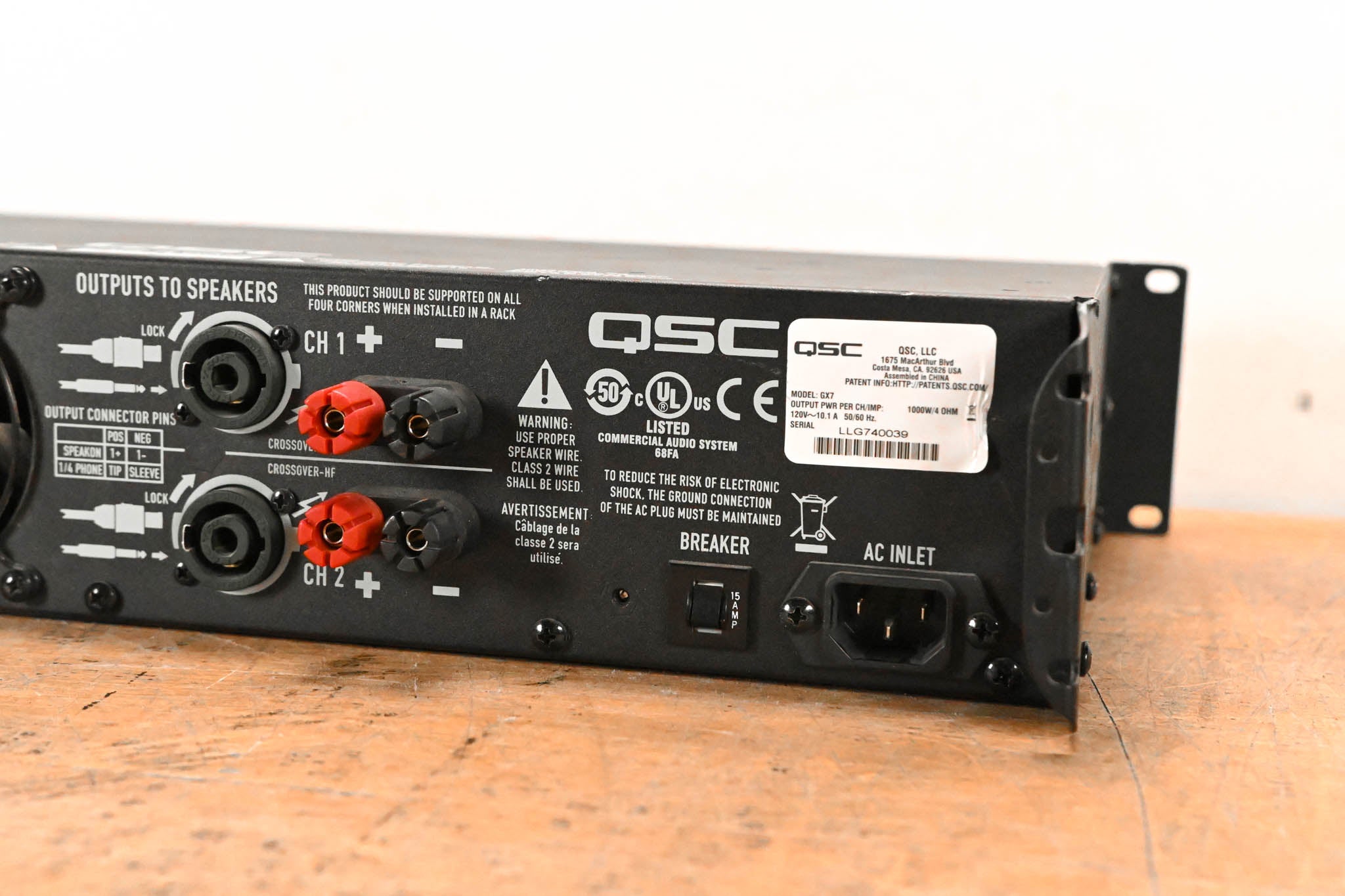 QSC GX7 2-Channel 1000W Power Amplifier